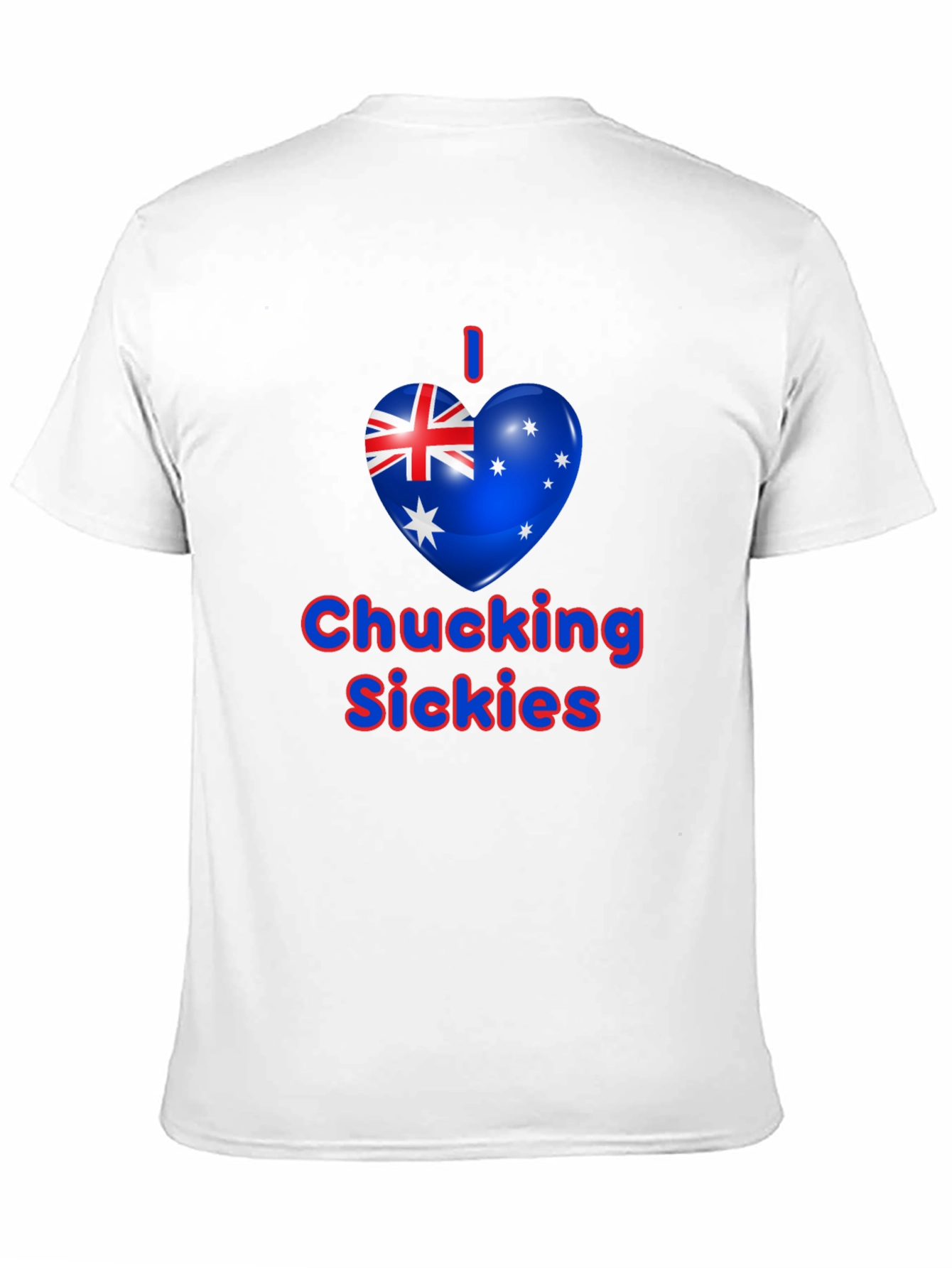 I Heart Chucking Sickies Australia Flag Black T-Shirt