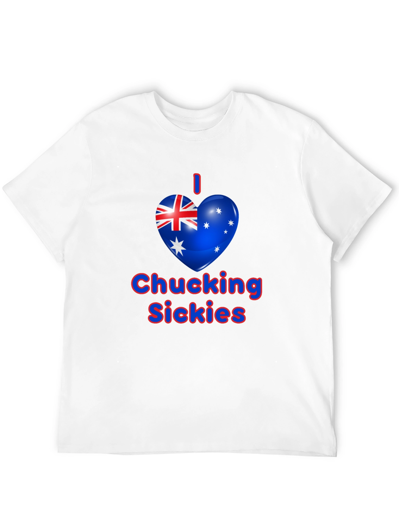 I Heart Chucking Sickies Australia Flag Black T-Shirt