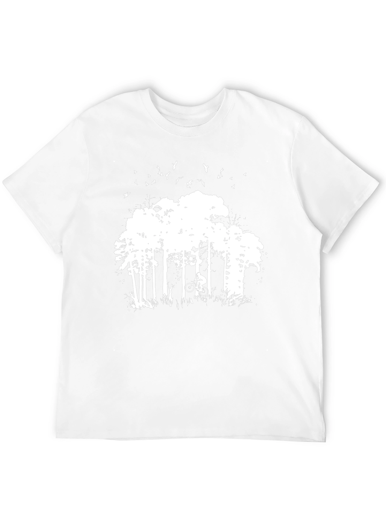 Mens Black T-Shirt - Forest Biker Design
