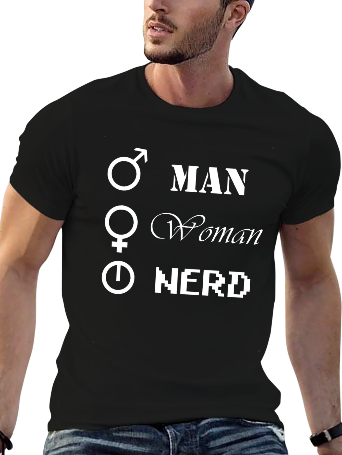Man Woman Nerd T-Shirt - Unisex Graphic Tee