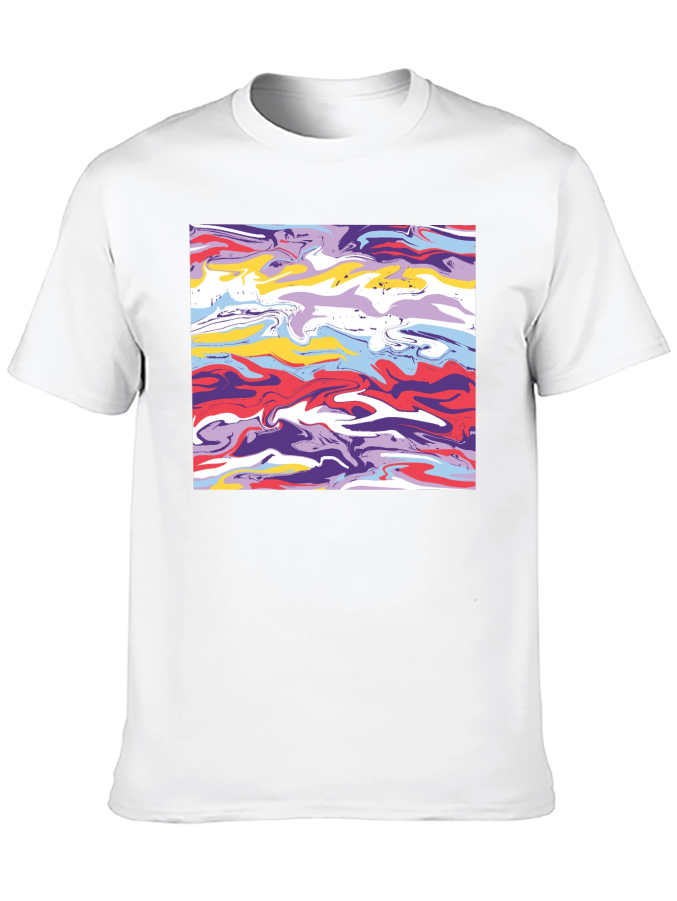 Abstract Swirl Graphic Tee - Black Casual T-Shirt