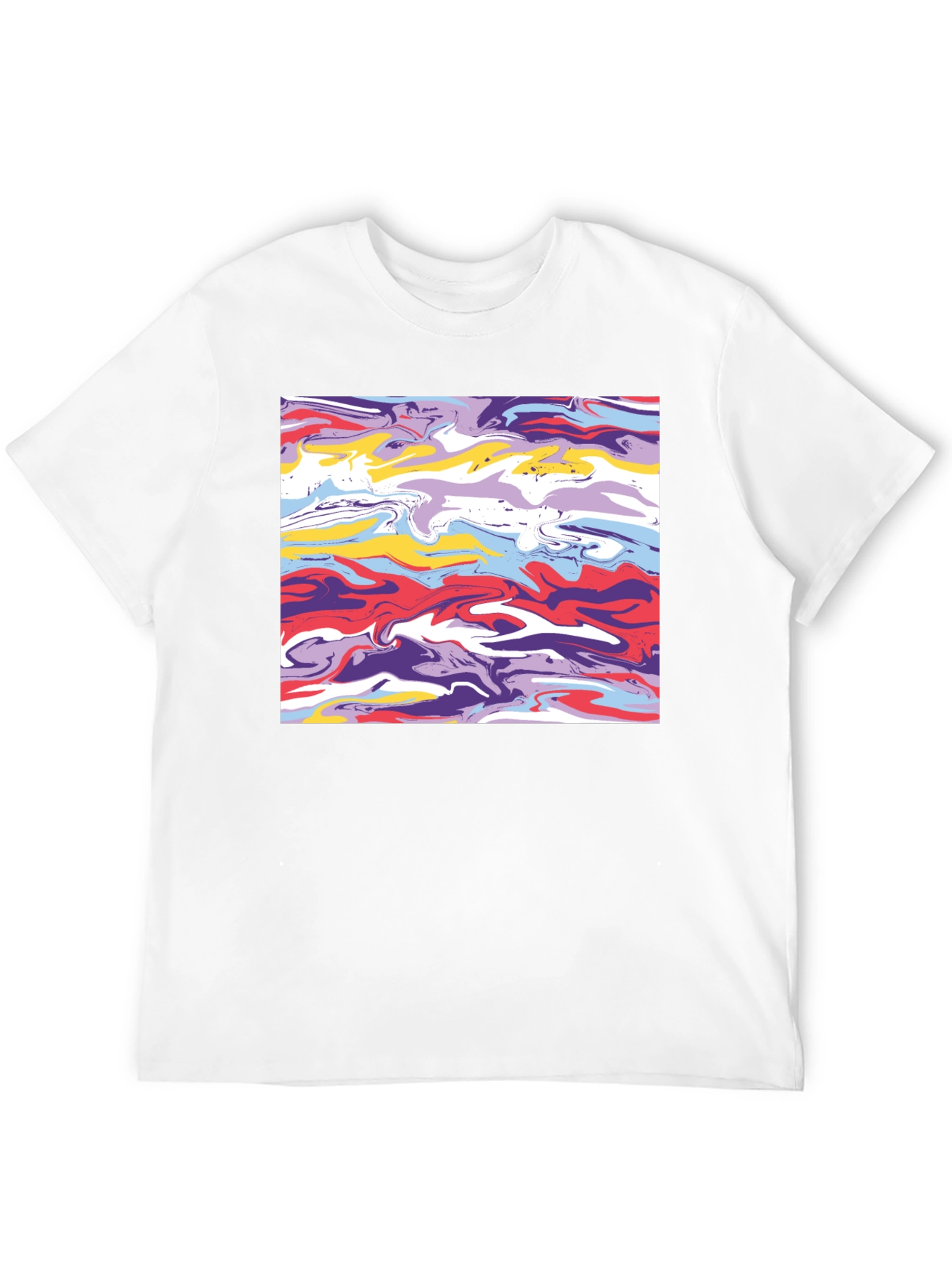 Abstract Swirl Graphic Tee - Black Casual T-Shirt