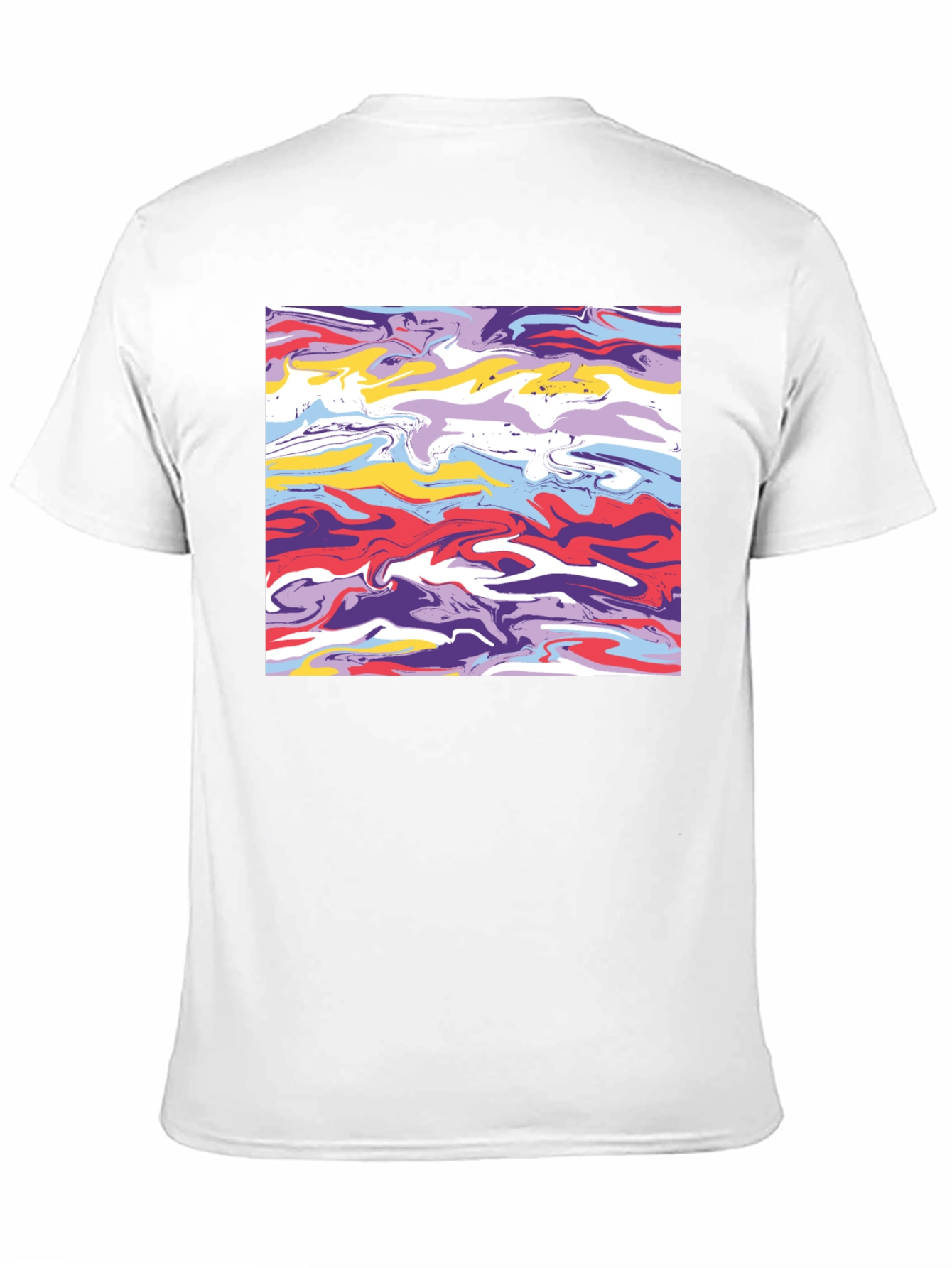 Abstract Swirl Graphic Tee - Black Casual T-Shirt