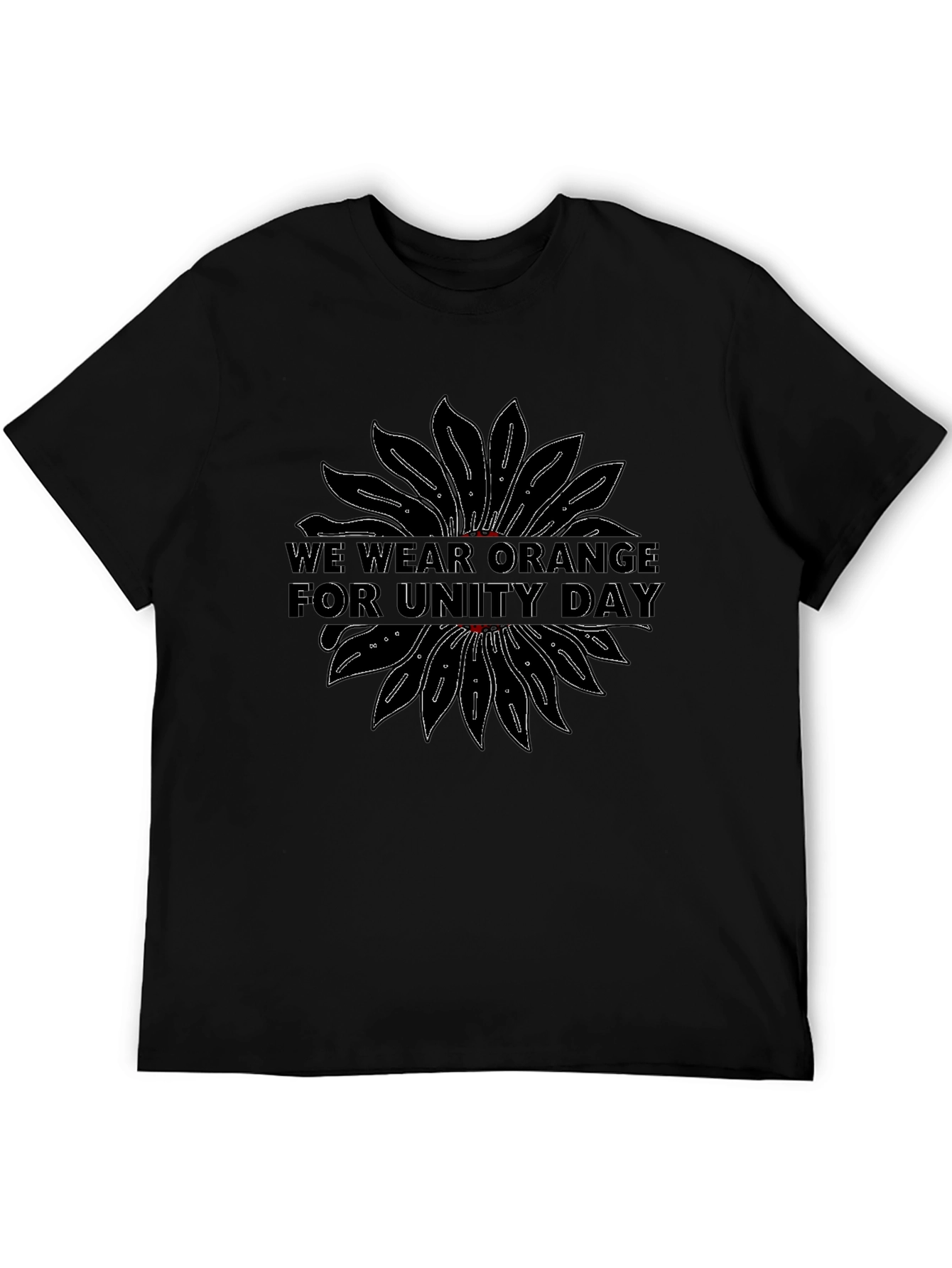 Unity Day Orange Sunflower Black T-Shirt