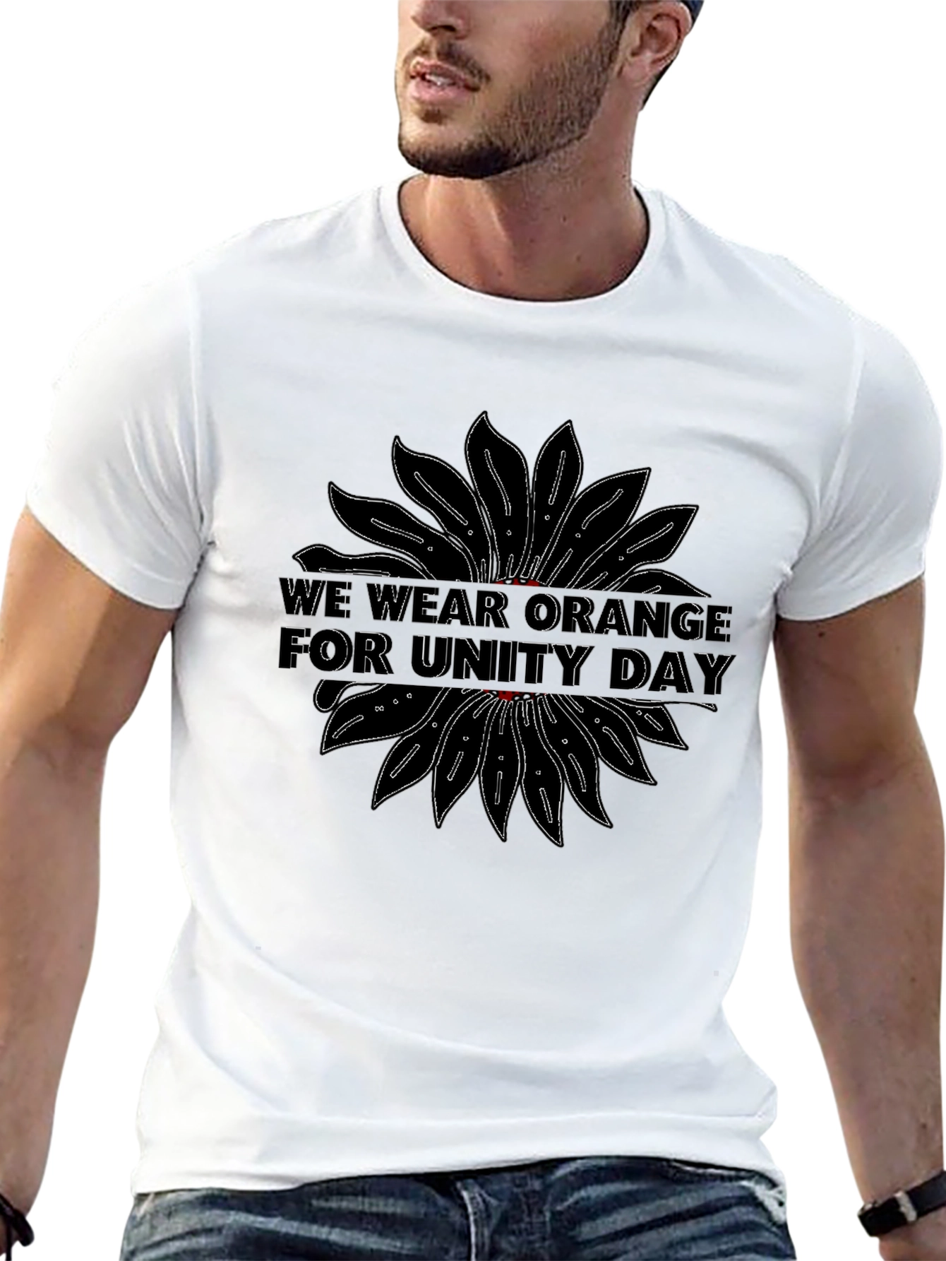 Unity Day Orange Sunflower Black T-Shirt