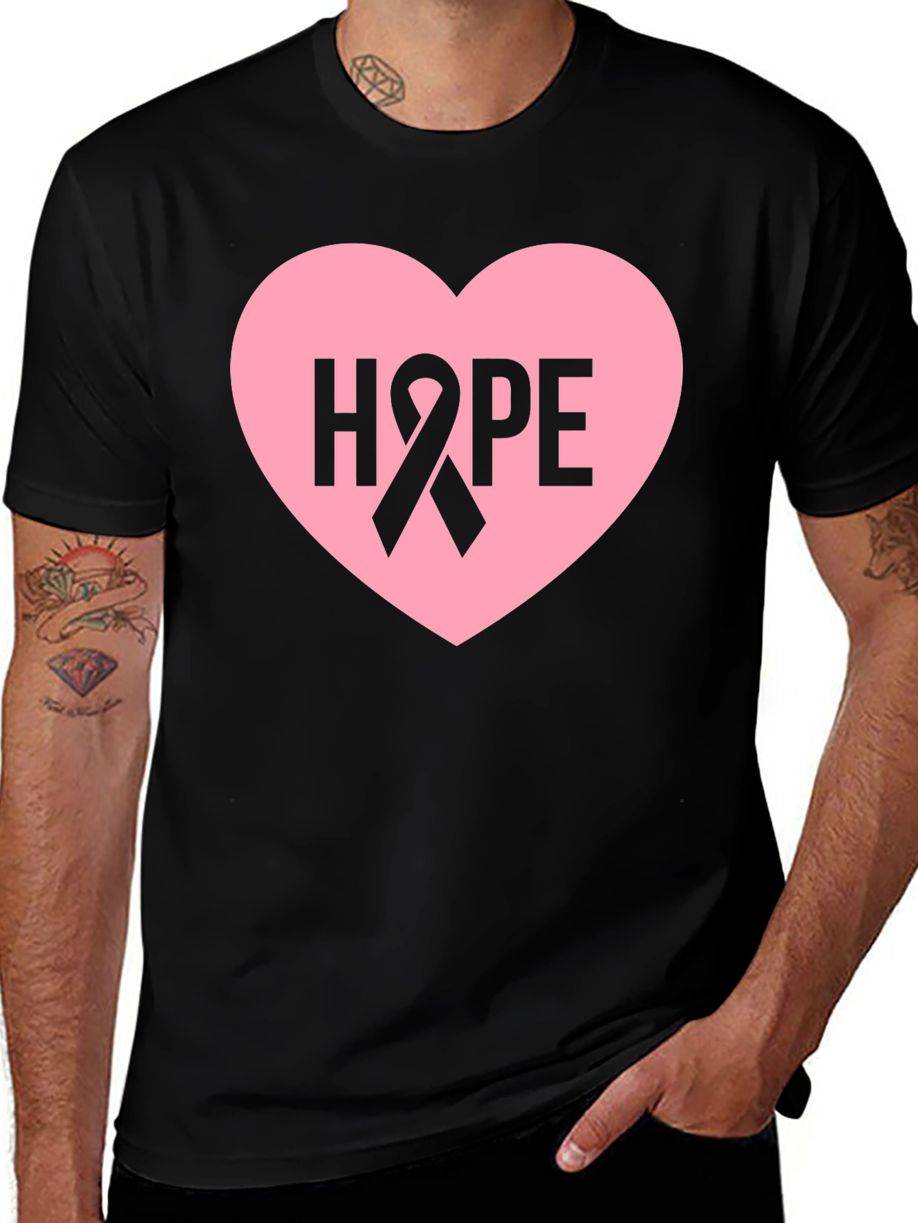Hope Heart Ribbon T-Shirt - Breast Cancer Awareness