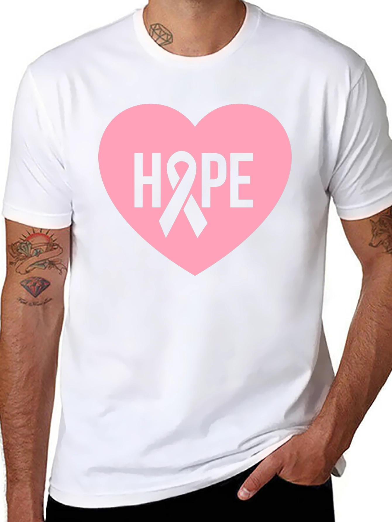 Hope Heart Ribbon T-Shirt - Breast Cancer Awareness