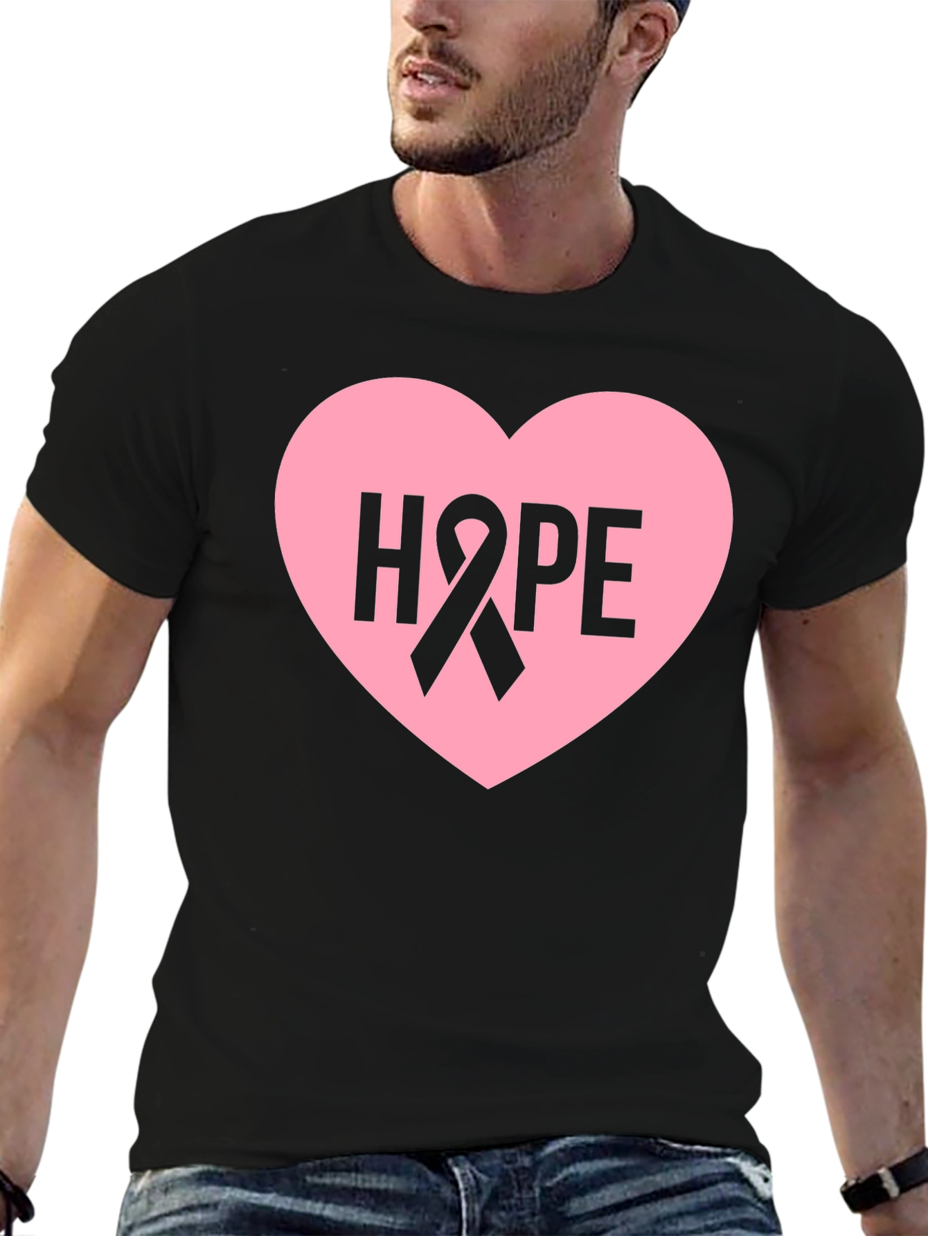 Hope Heart Ribbon T-Shirt - Breast Cancer Awareness