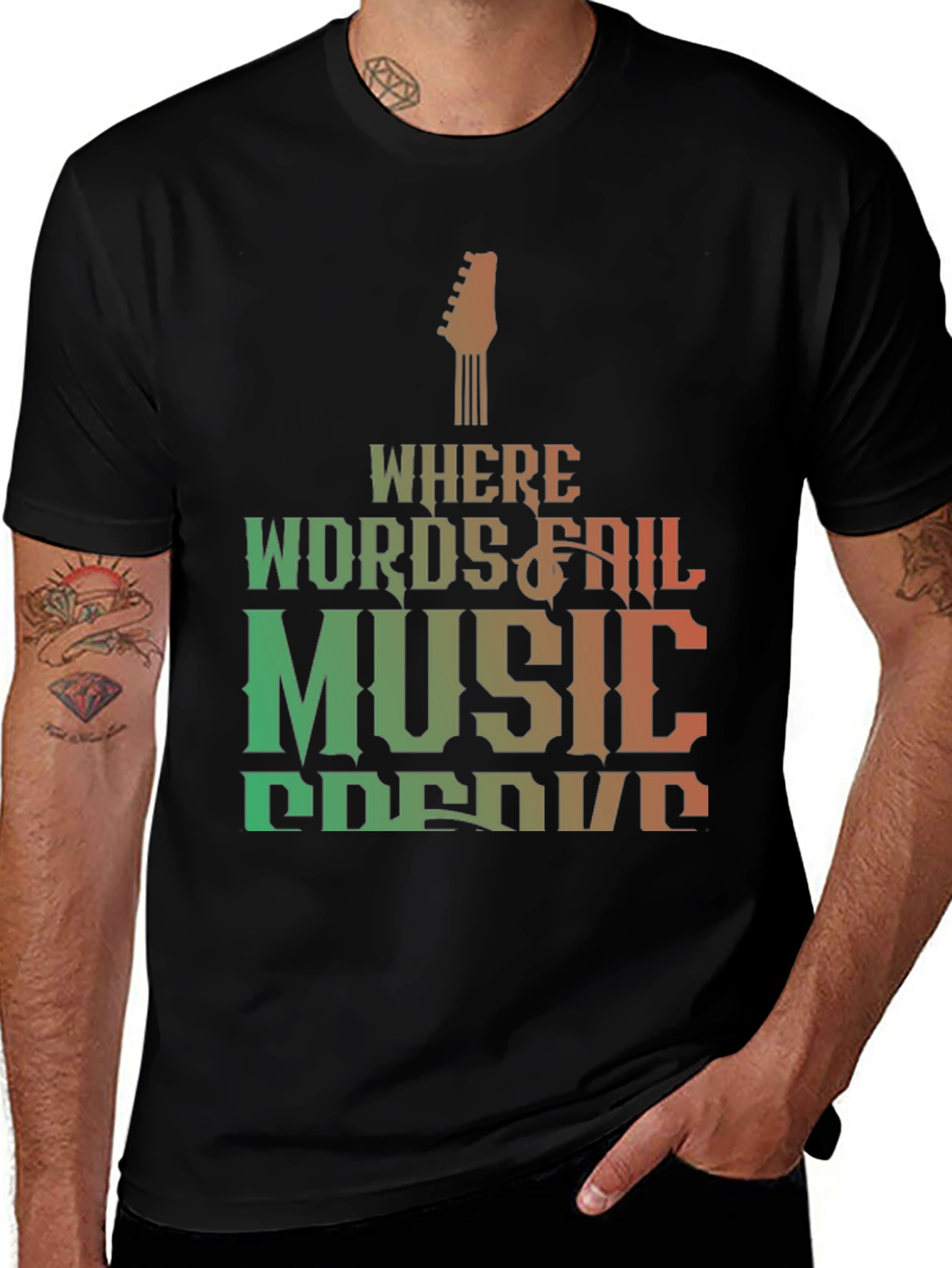 Music Speaks T-Shirt - Where Words Fail Design
