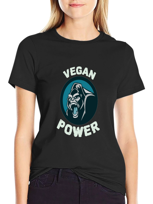 Vegan Power Gorilla Graphic T-Shirt