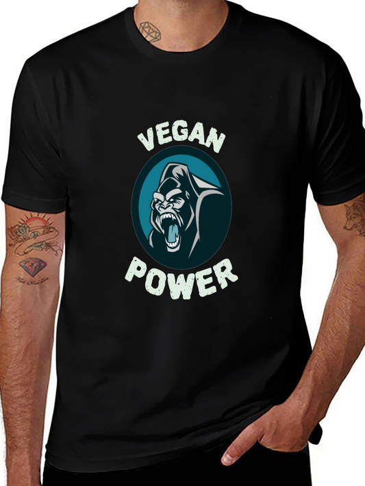 Vegan Power Gorilla Graphic T-Shirt