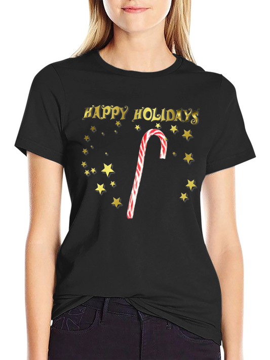 Happy Holidays Candy Cane Star T-Shirt