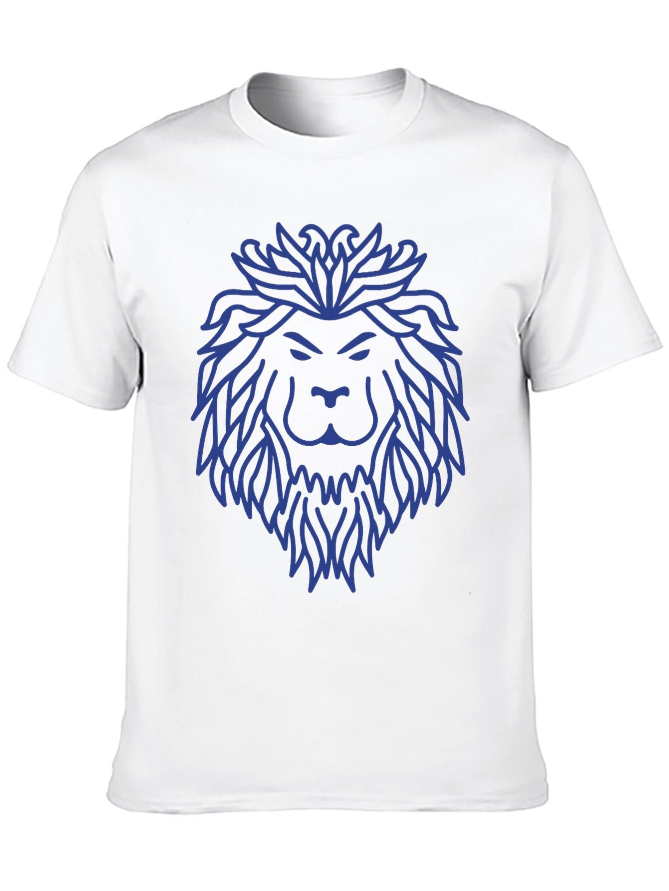 Lion Graphic Tee - Cobalt Blue on Black