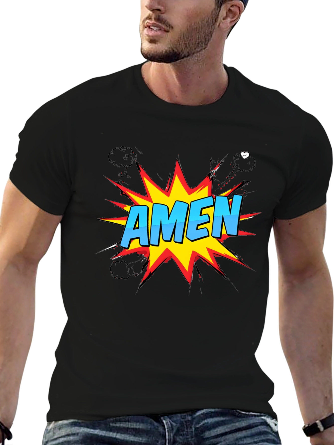Comic Style Amen Graphic T-Shirt - Christian Apparel