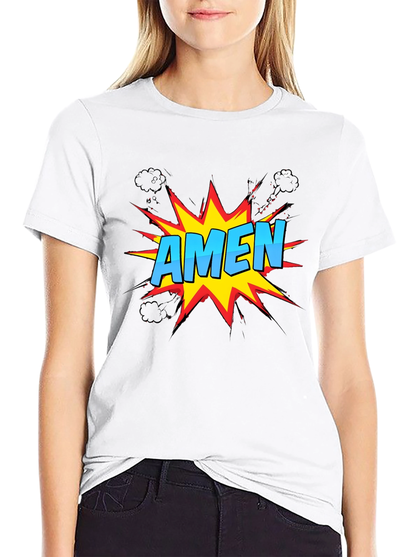 Comic Style Amen Graphic T-Shirt - Christian Apparel