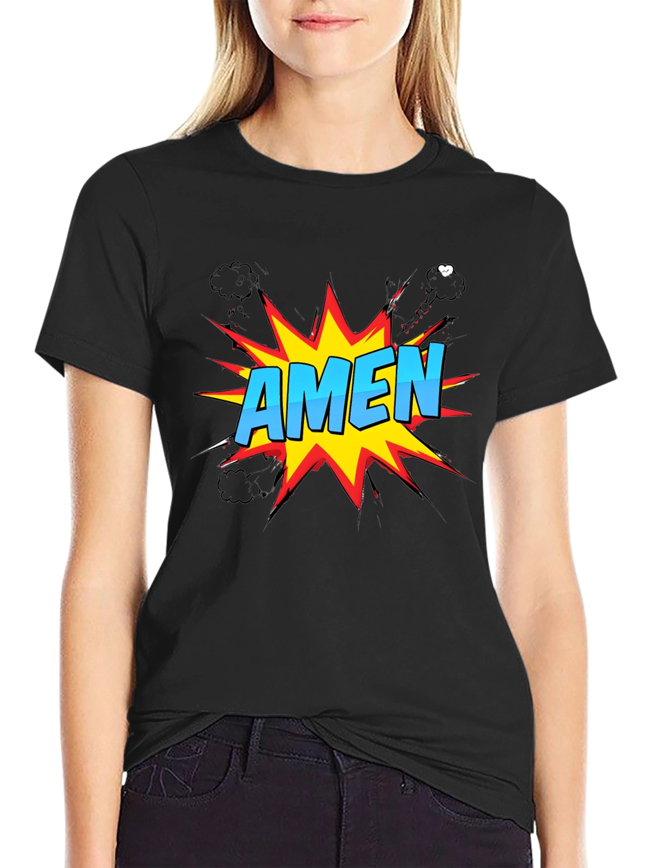 Comic Style Amen Graphic T-Shirt - Christian Apparel