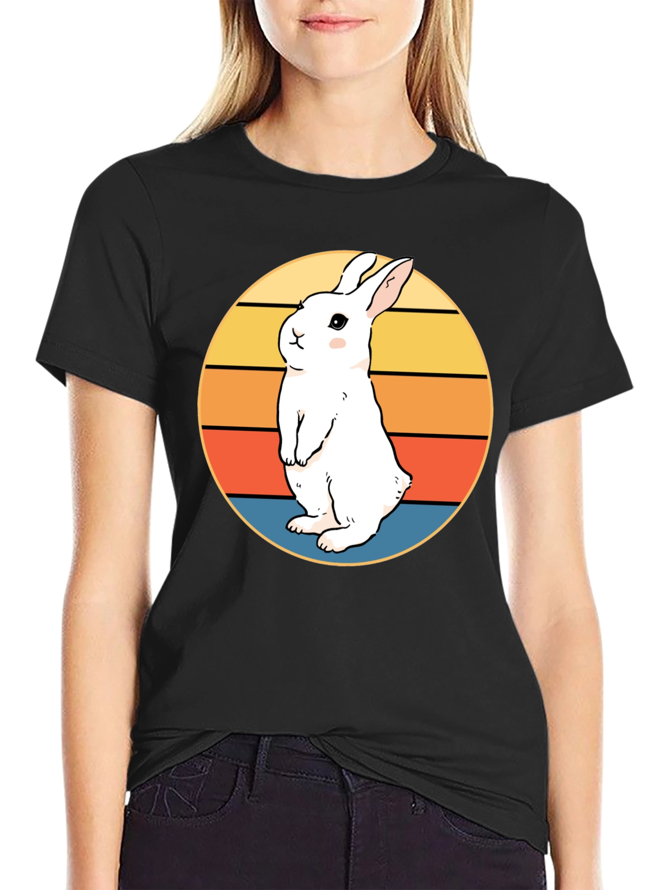 Retro Rabbit T-Shirt - Cute Bunny Design