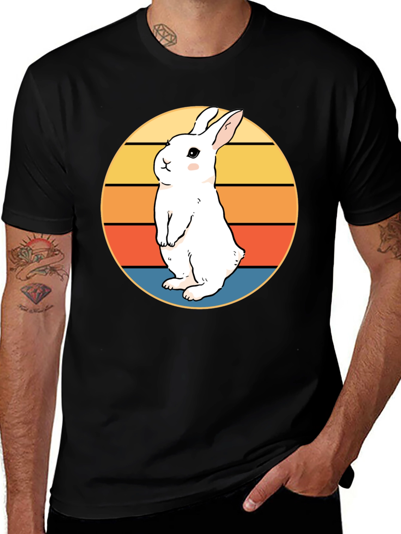 Retro Rabbit T-Shirt - Cute Bunny Design