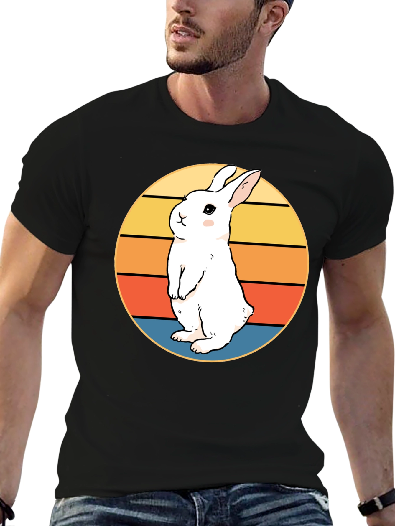 Retro Rabbit T-Shirt - Cute Bunny Design