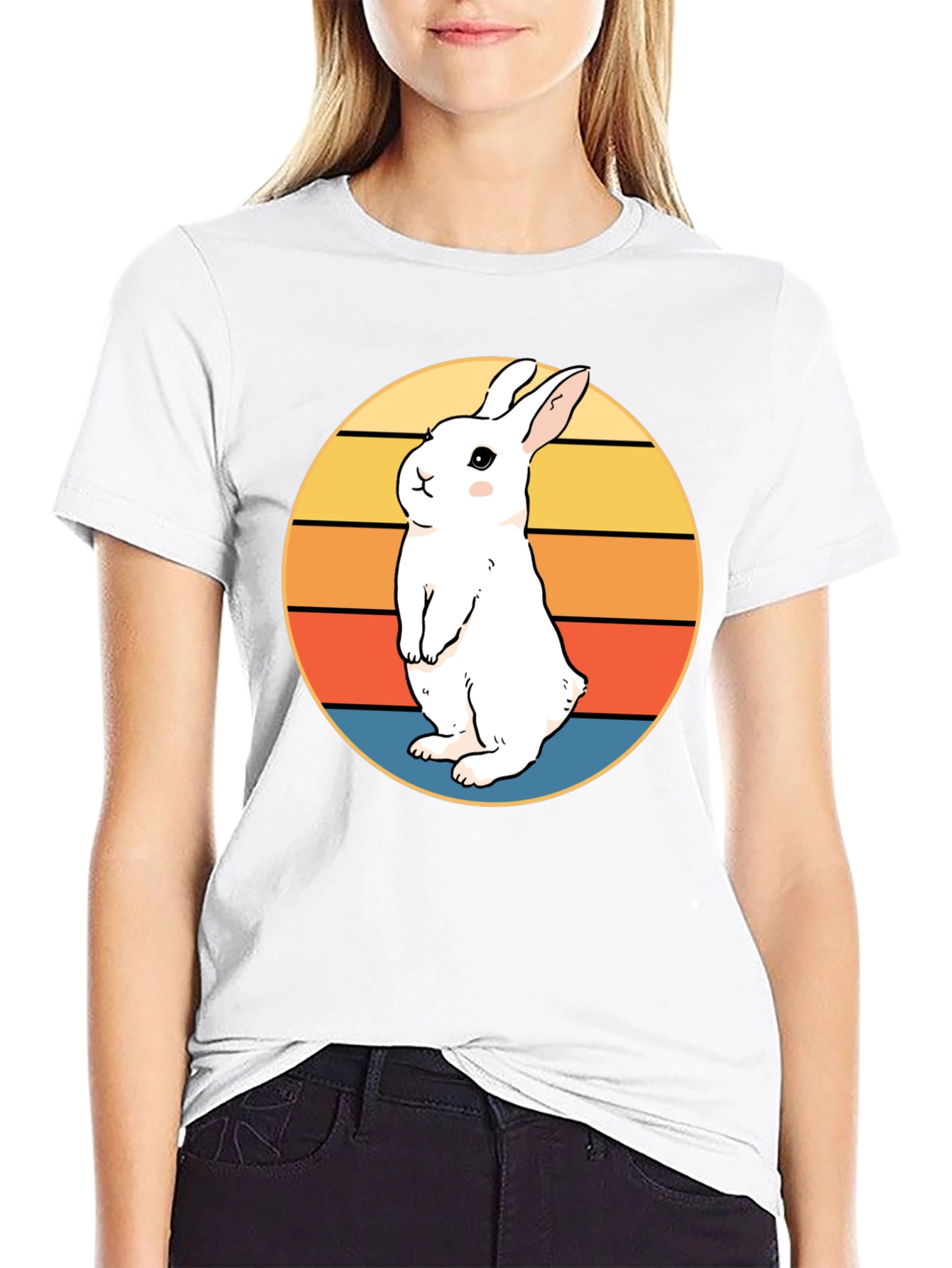 Retro Rabbit T-Shirt - Cute Bunny Design