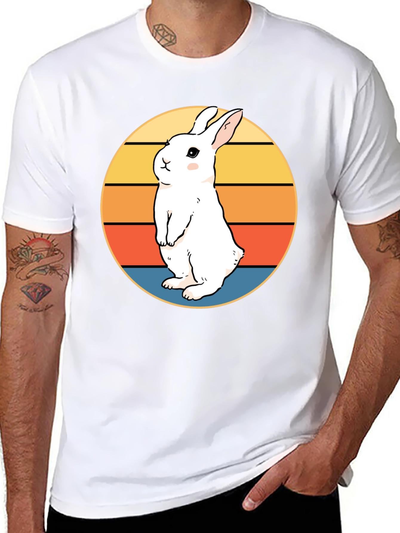 Retro Rabbit T-Shirt - Cute Bunny Design