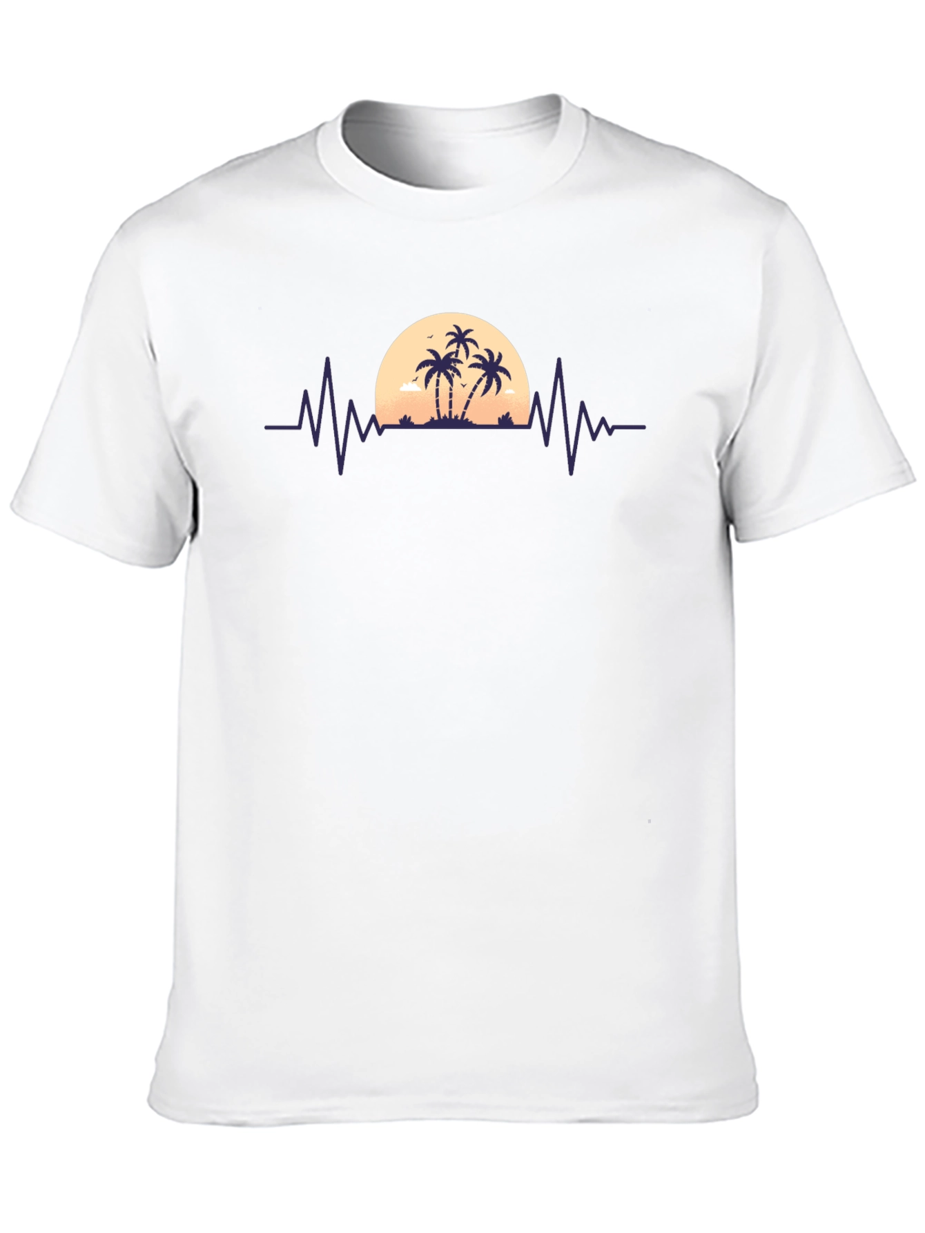 Sunset Palm Tree Heartbeat T-Shirt