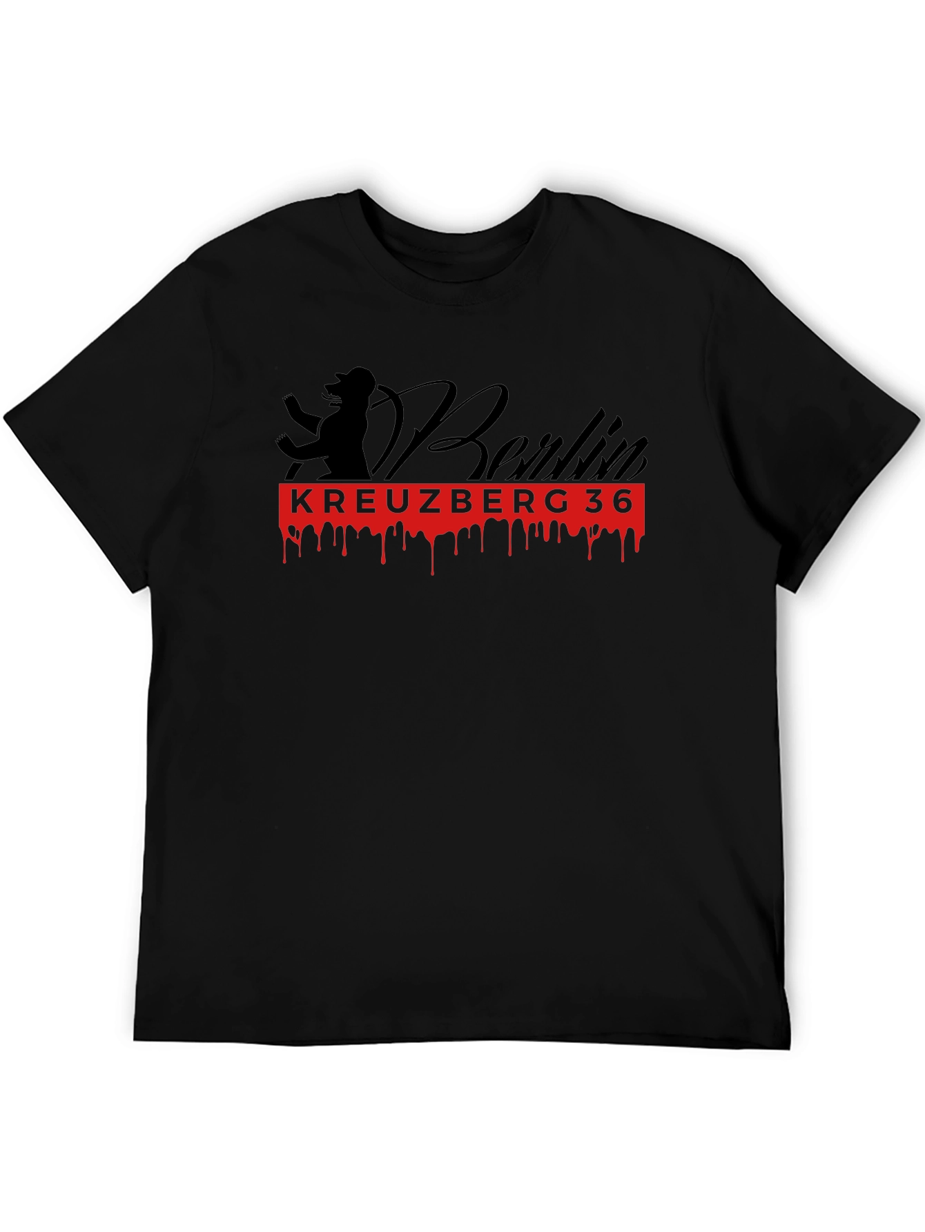 Berlin Kreuzberg 36 Graphic Tee - Black Cotton T-Shirt
