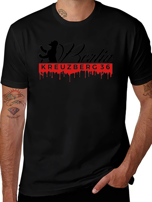 Berlin Kreuzberg 36 Graphic Tee - Black Cotton T-Shirt