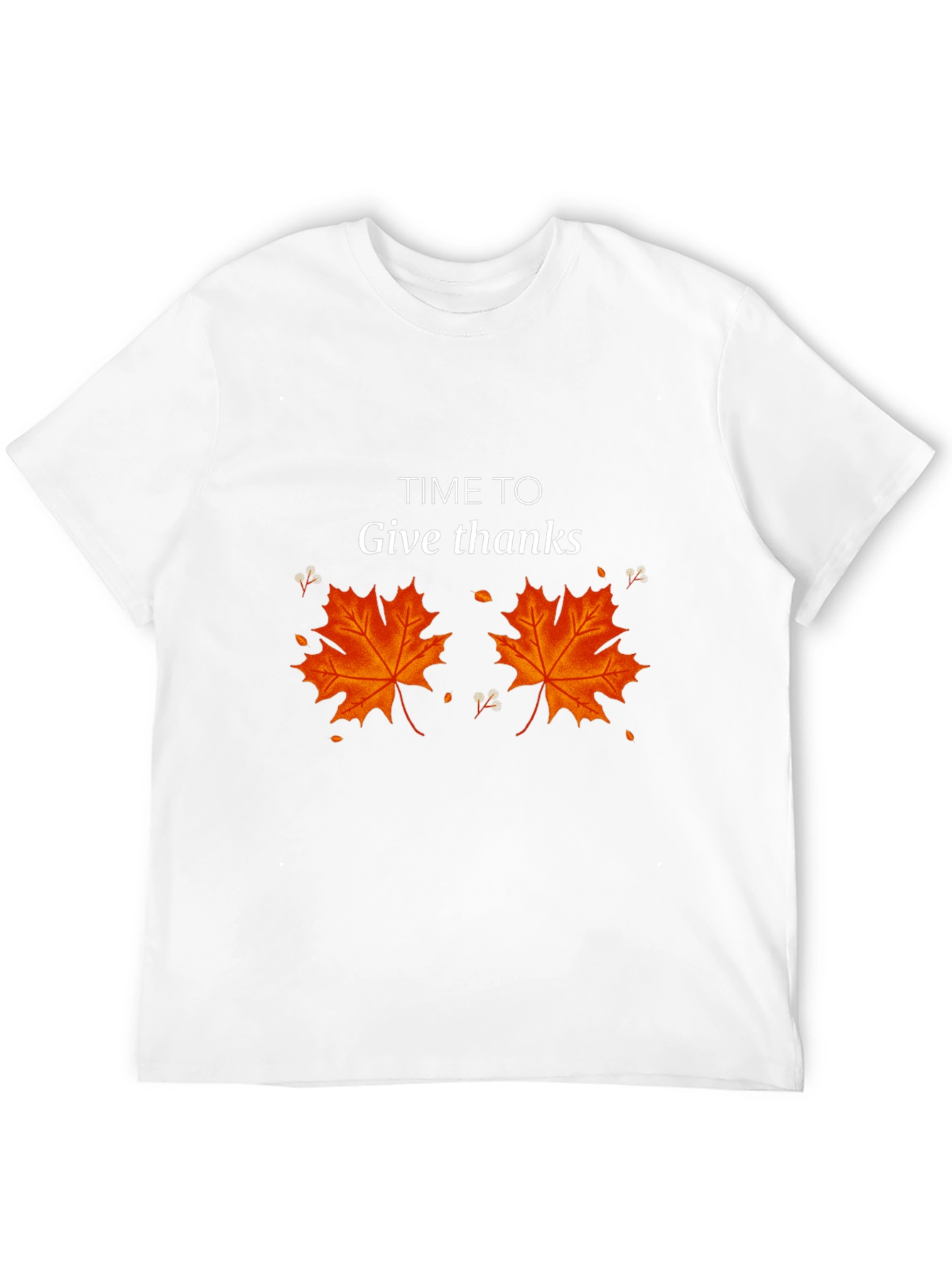 Time To Give Thanks Thanksgiving Maple Leaf Tee