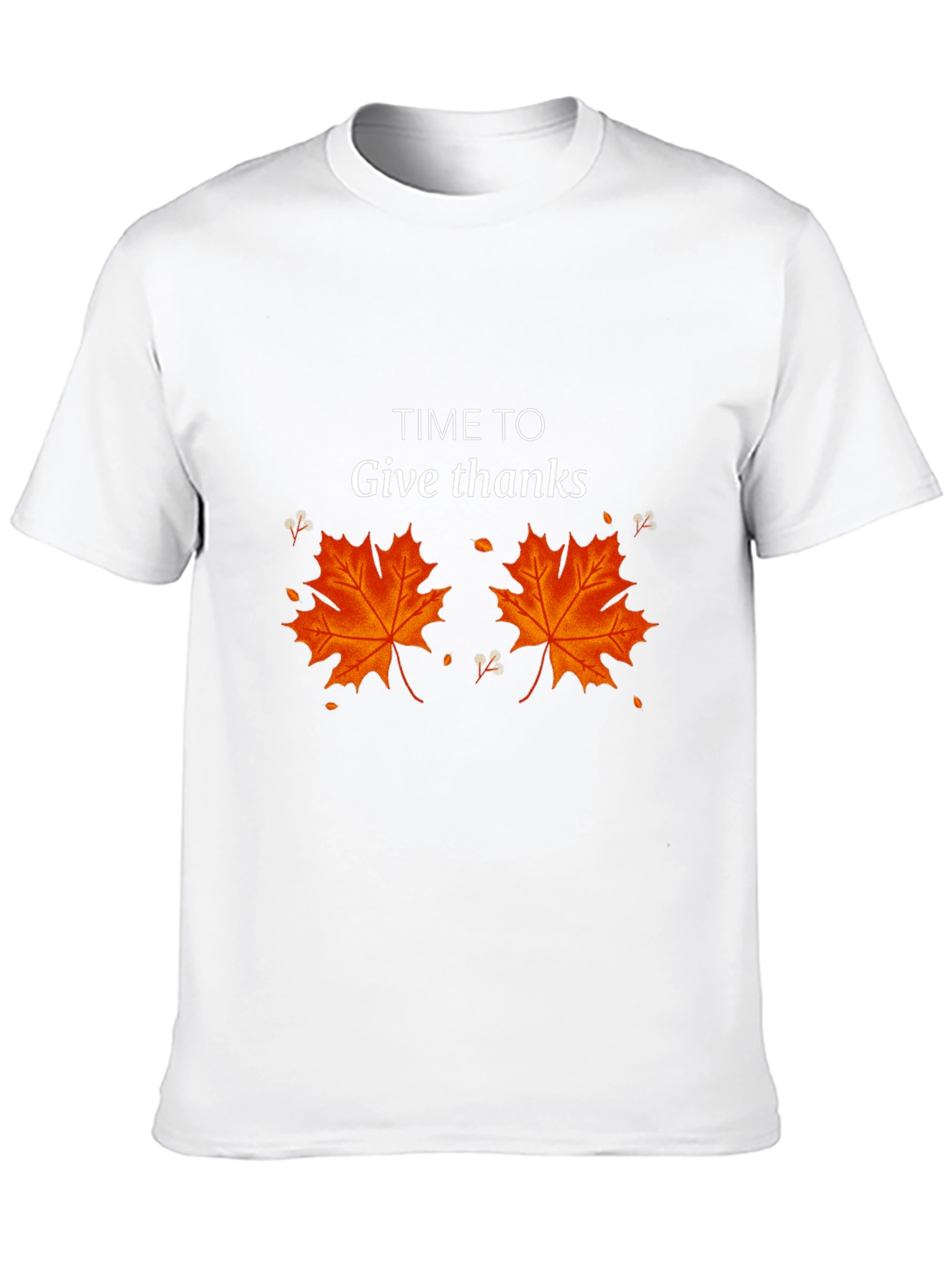 Time To Give Thanks Thanksgiving Maple Leaf Tee