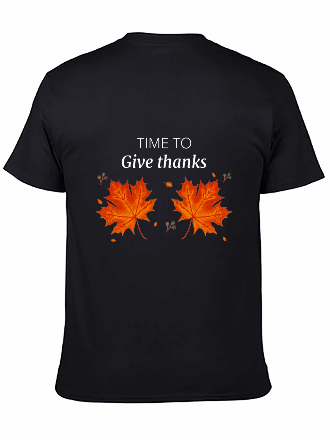 Time To Give Thanks Thanksgiving Maple Leaf Tee