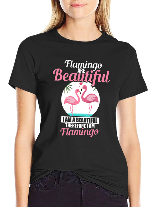 Flamingo Beautiful Black Graphic Tee