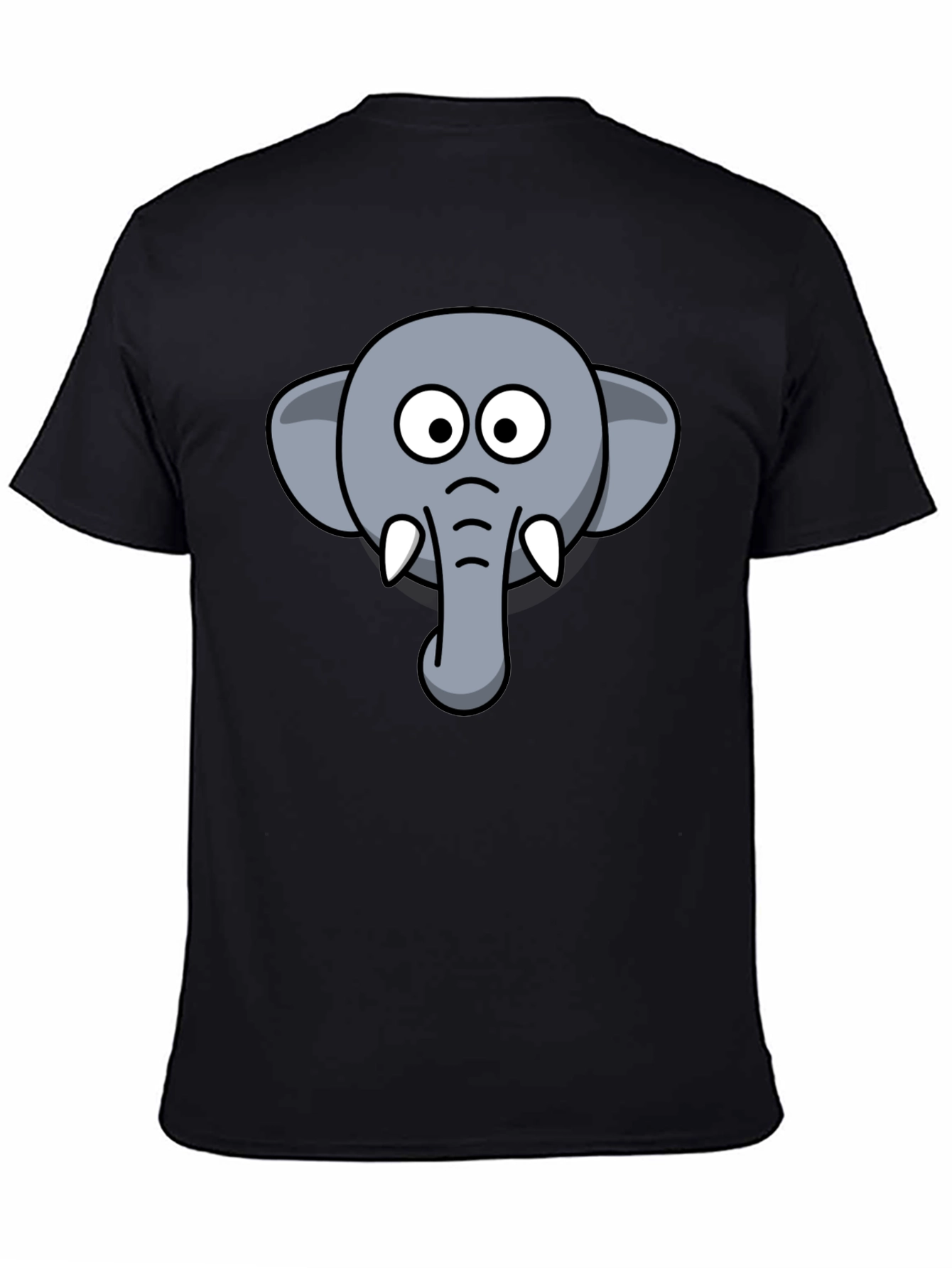 Elephant Graphic Tee - Mens Black Cotton T-Shirt