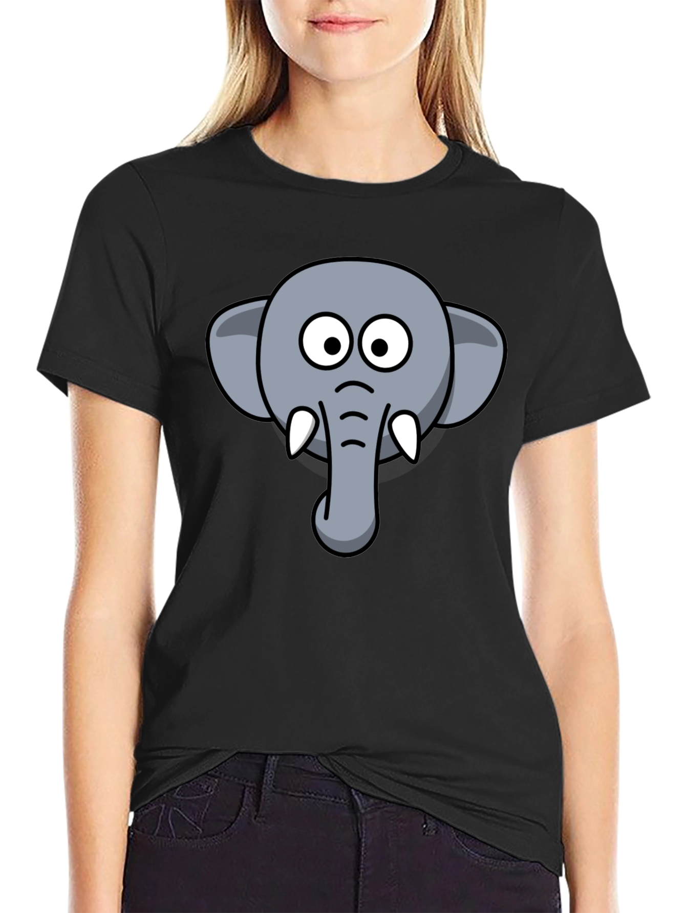 Elephant Graphic Tee - Mens Black Cotton T-Shirt