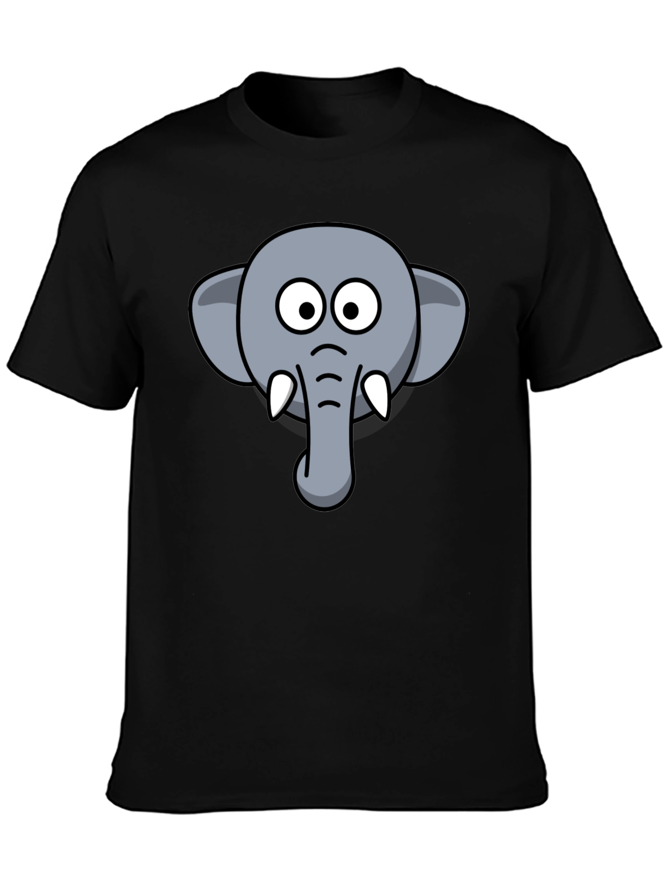Elephant Graphic Tee - Mens Black Cotton T-Shirt