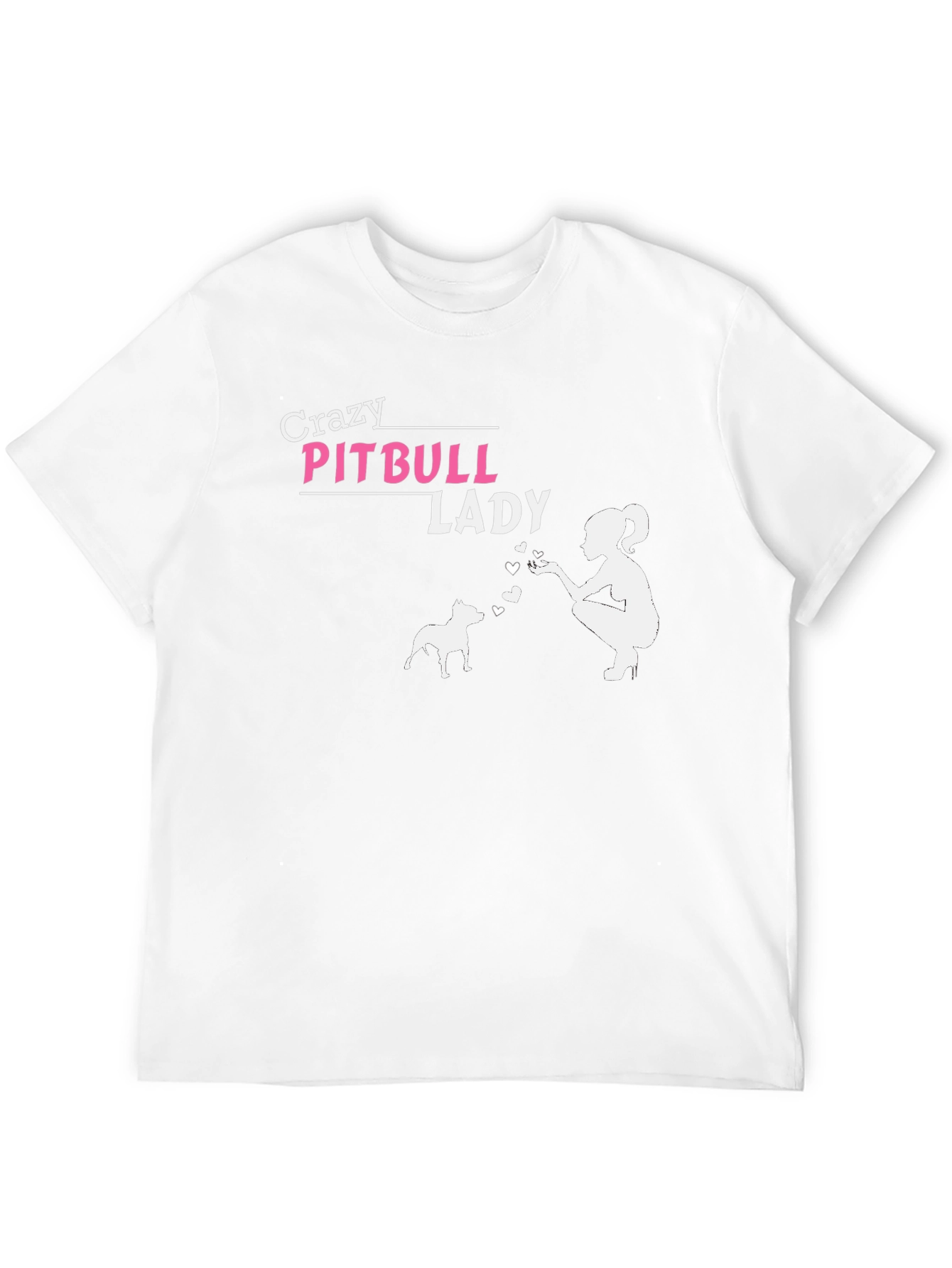 Crazy Pitbull Lady Black Graphic T-Shirt