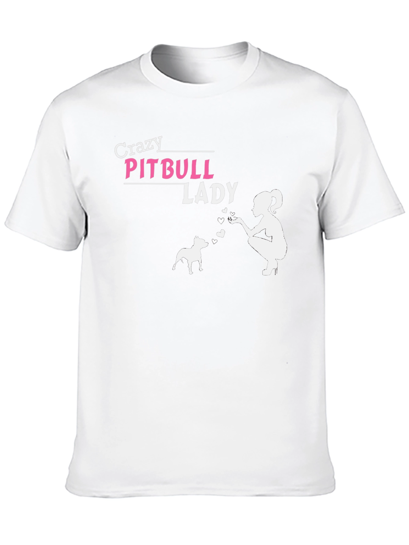 Crazy Pitbull Lady Black Graphic T-Shirt