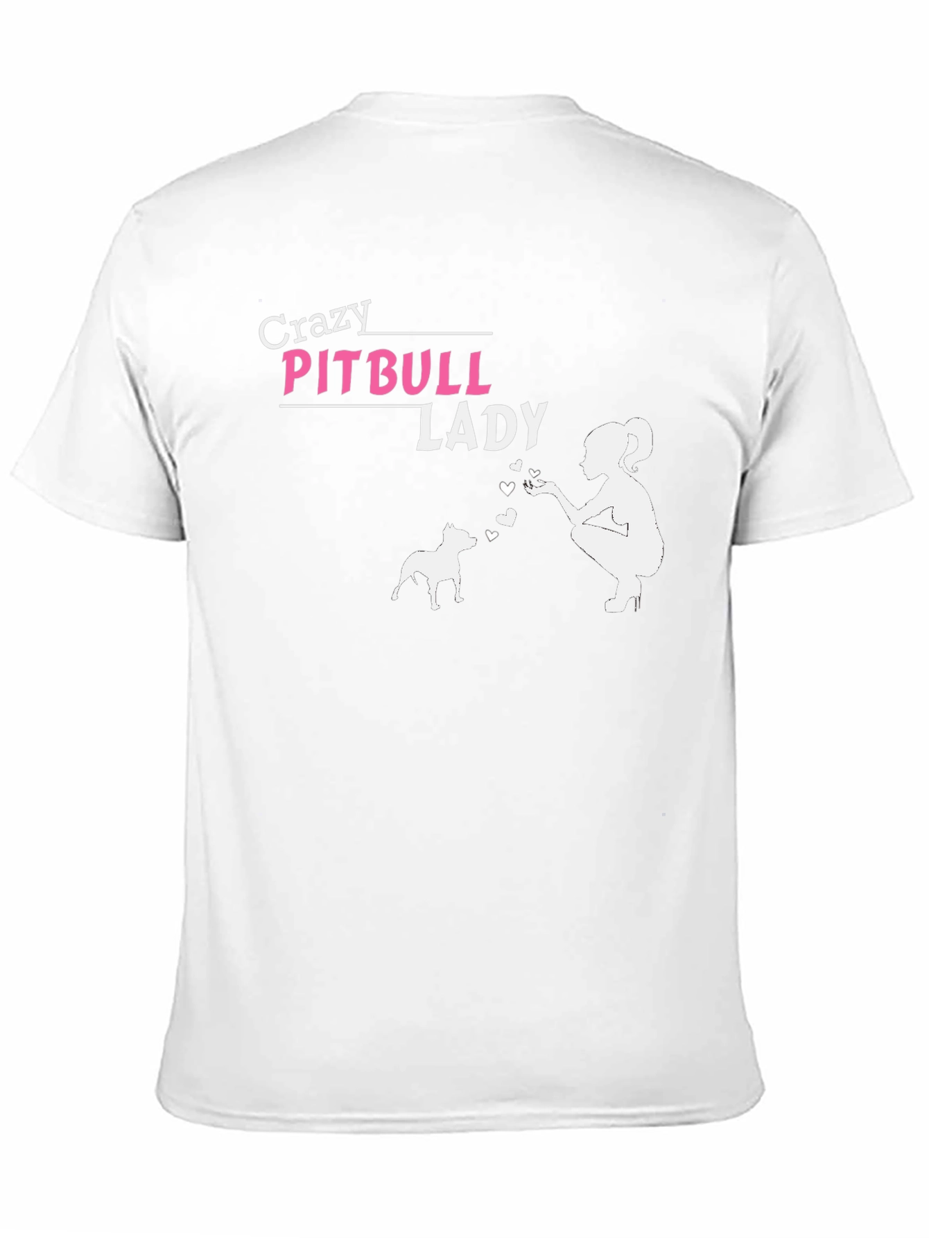 Crazy Pitbull Lady Black Graphic T-Shirt