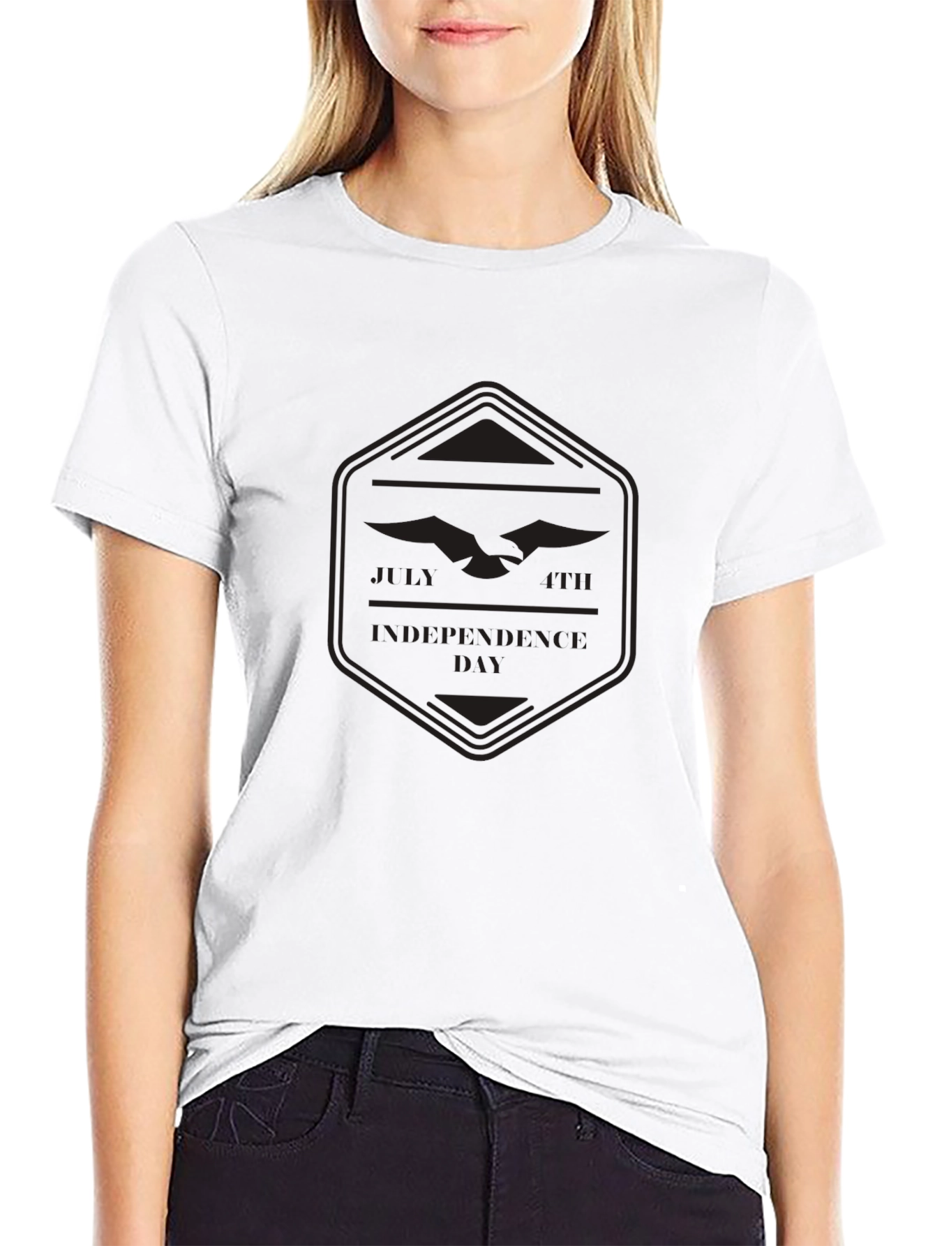 Independence Day Eagle Graphic Tee - Black