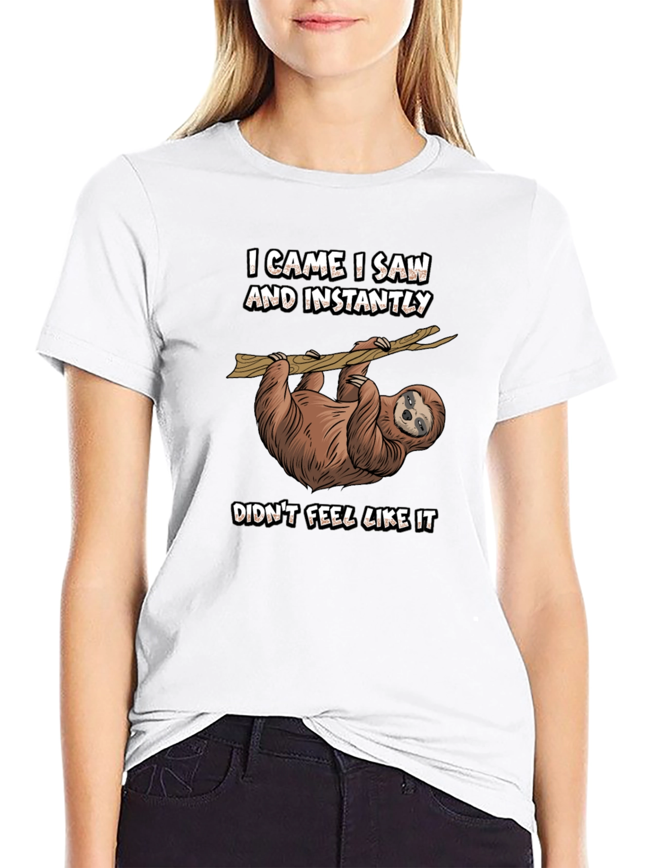Funny Sloth Graphic T-Shirt - I Came I Saw