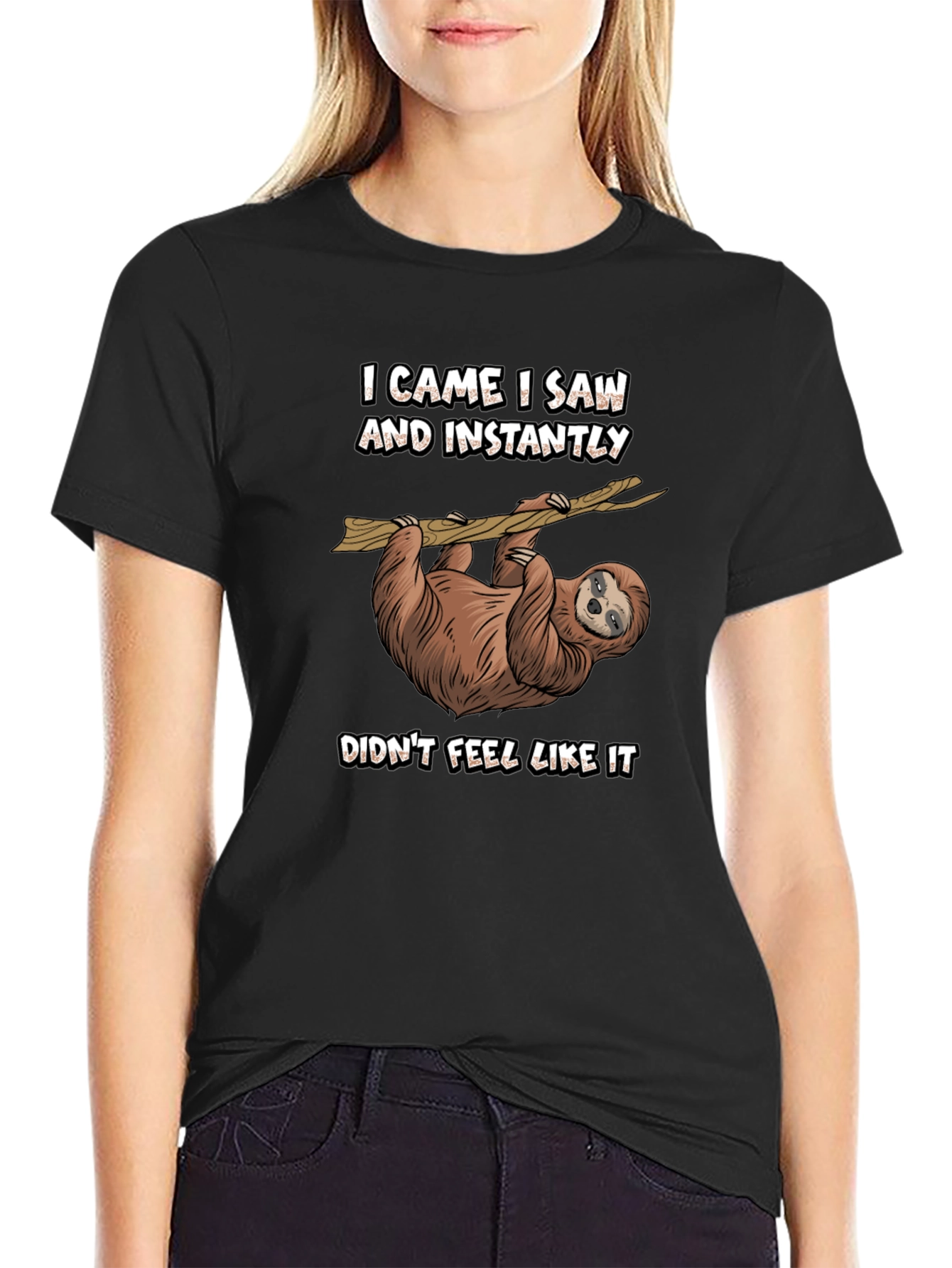 Funny Sloth Graphic T-Shirt - I Came I Saw
