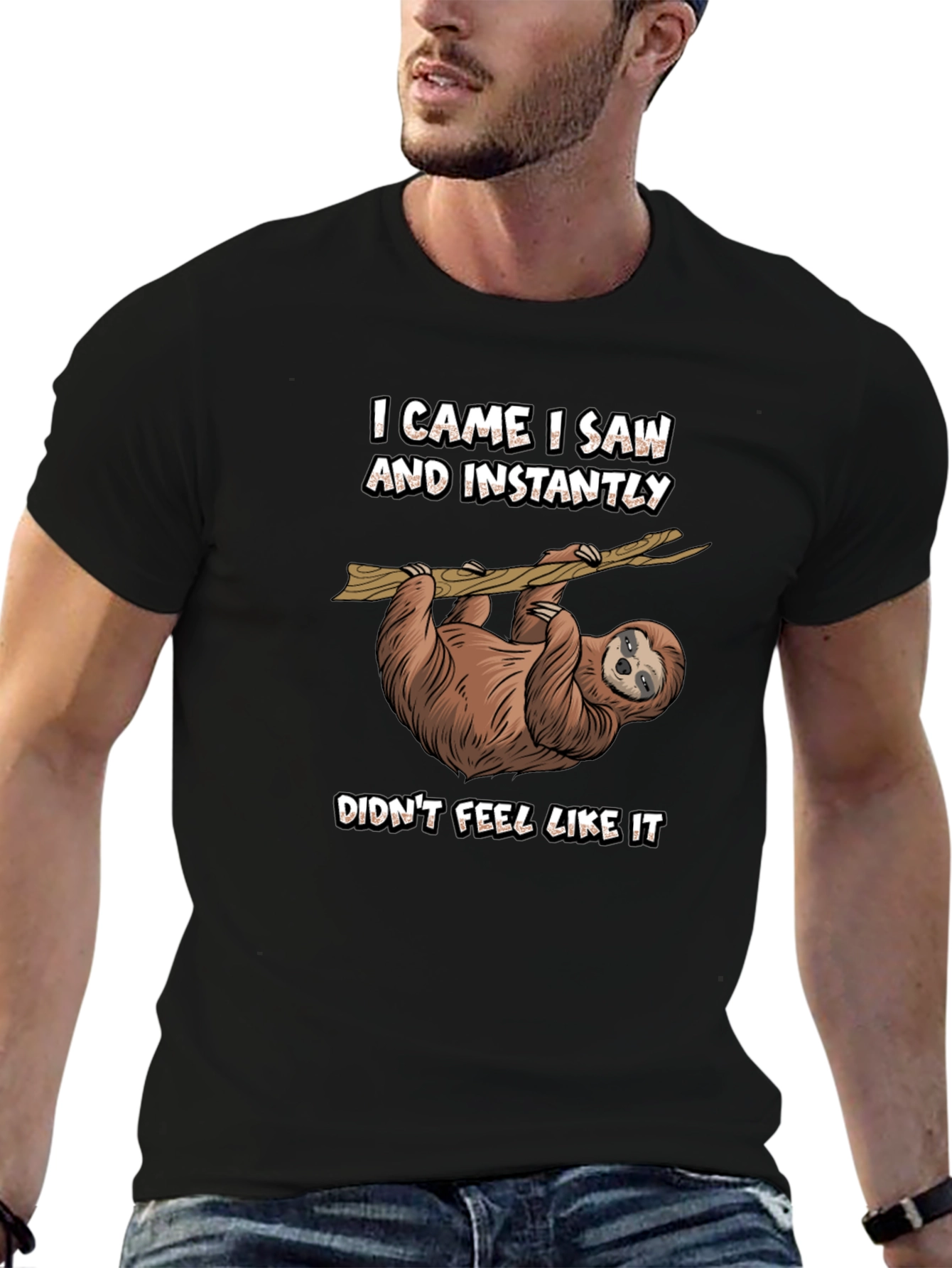 Funny Sloth Graphic T-Shirt - I Came I Saw