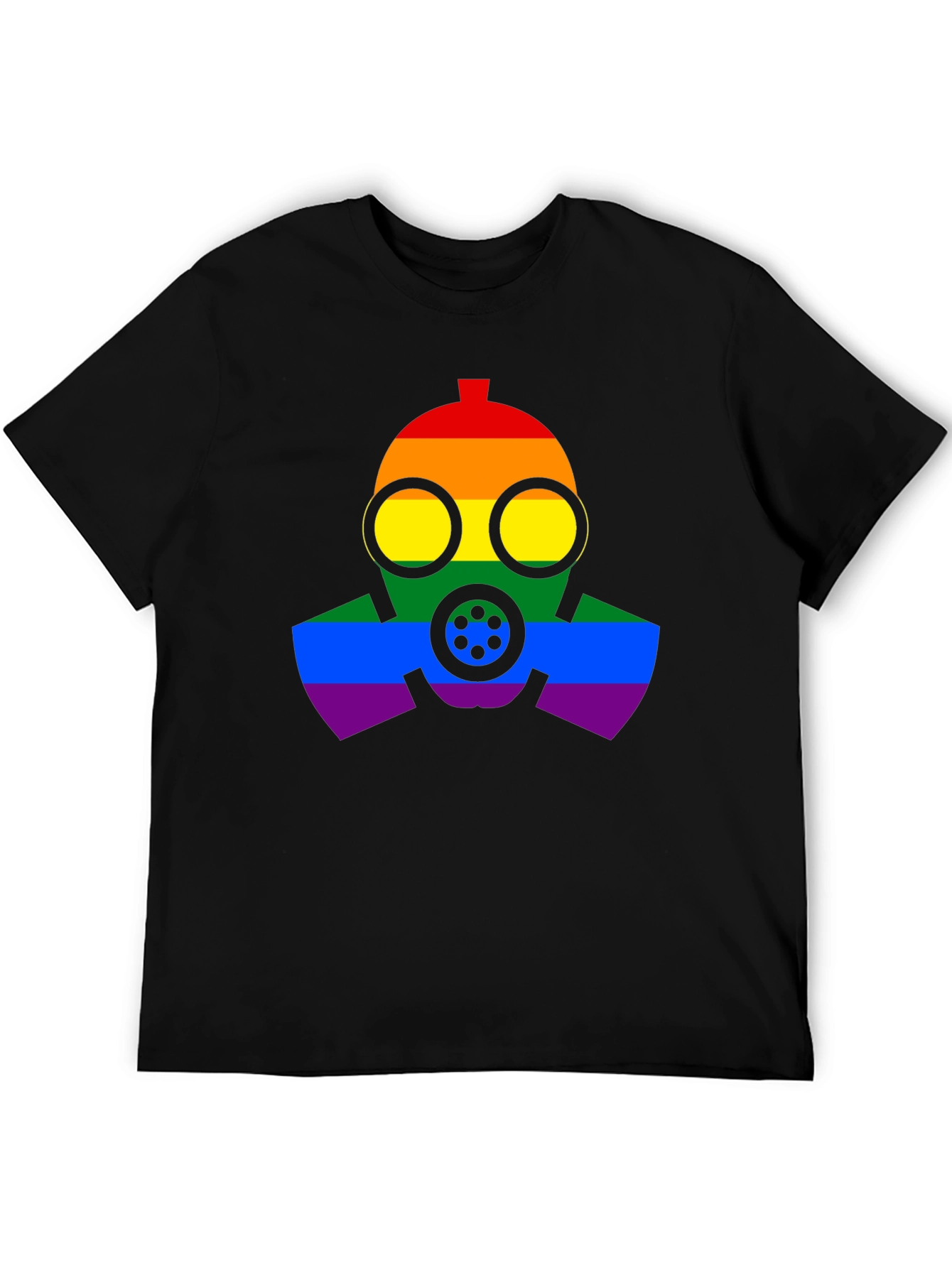 Rainbow Gas Mask Graphic T-Shirt