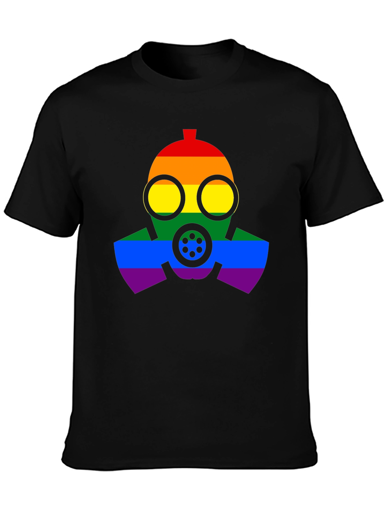 Rainbow Gas Mask Graphic T-Shirt