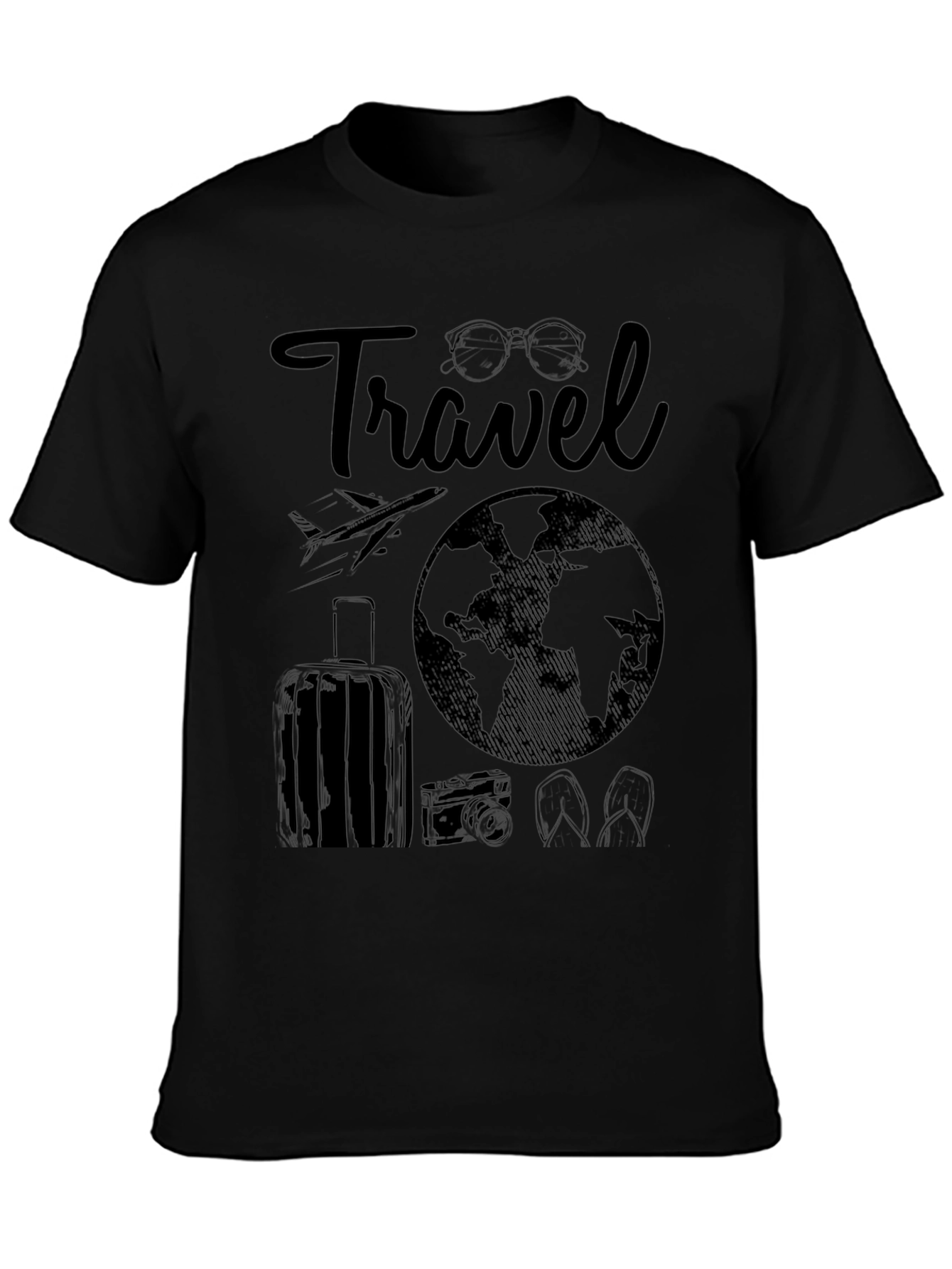 Travel Graphic Black T-Shirt Vacation Ready