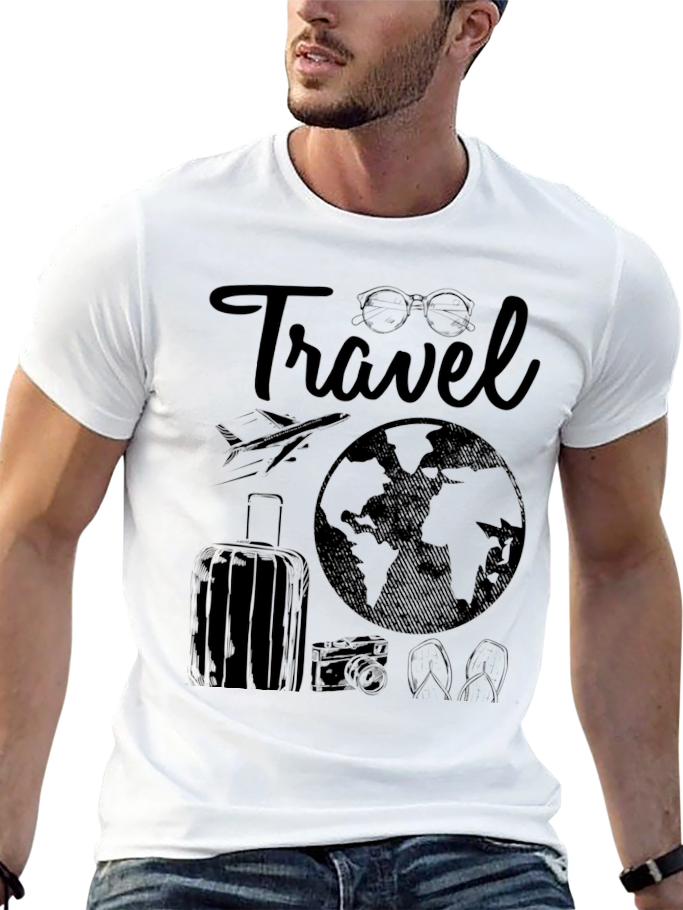 Travel Graphic Black T-Shirt Vacation Ready