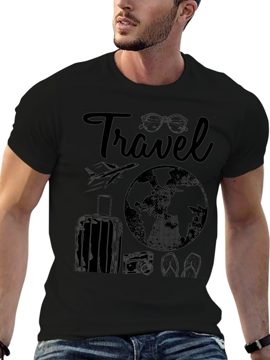 Travel Graphic Black T-Shirt Vacation Ready