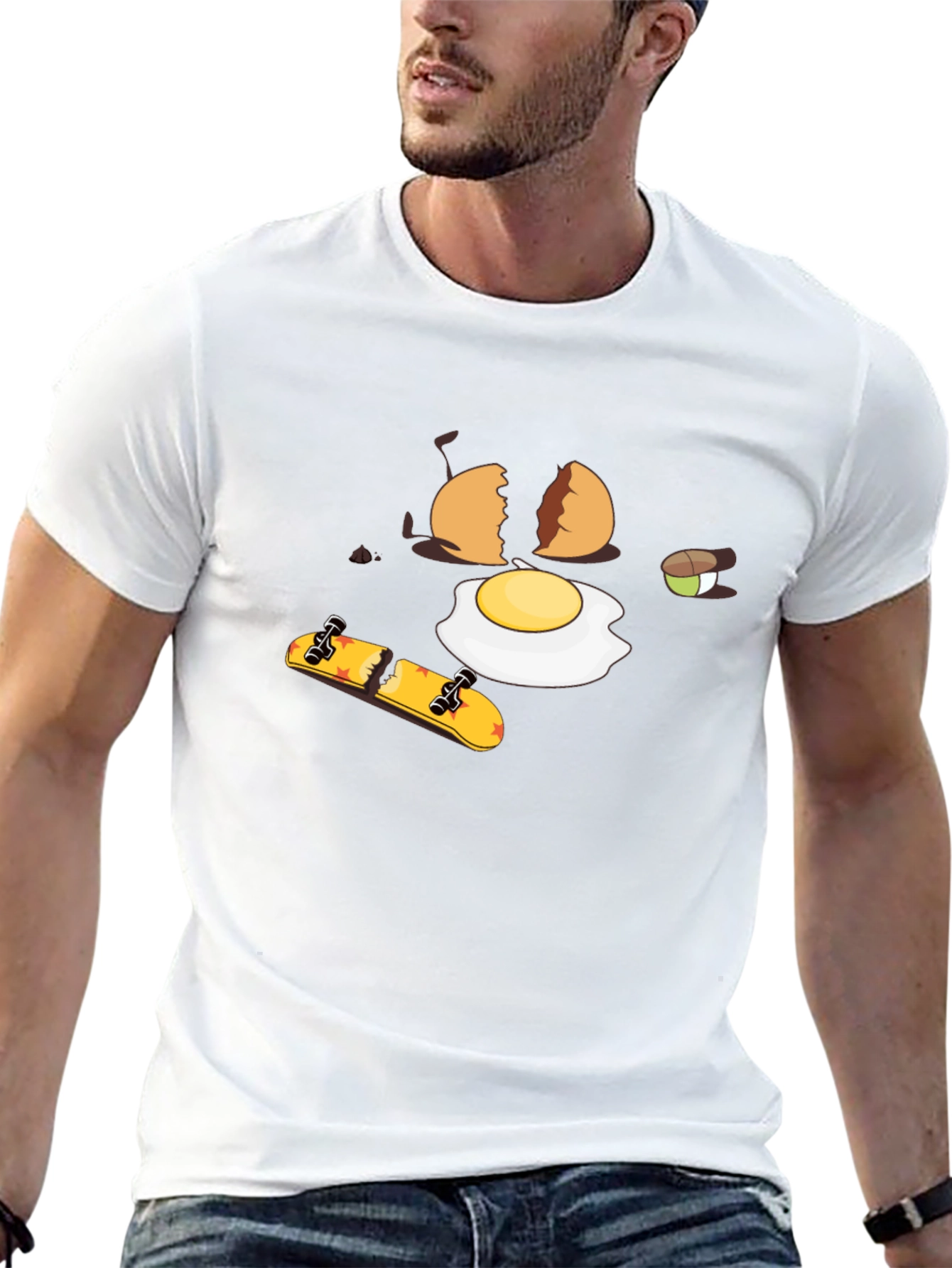 Cracked Egg Skateboarder Graphic Tee