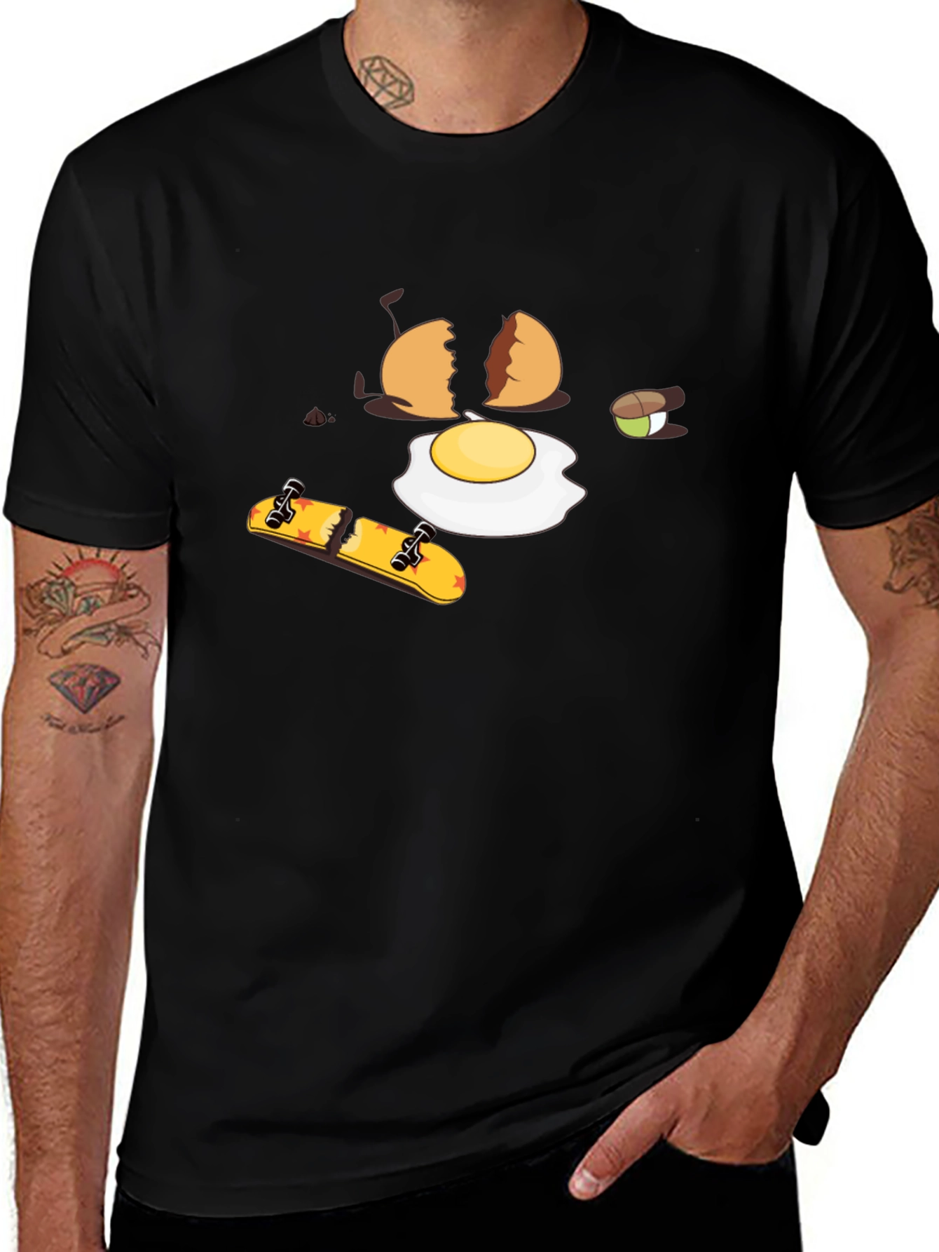 Cracked Egg Skateboarder Graphic Tee