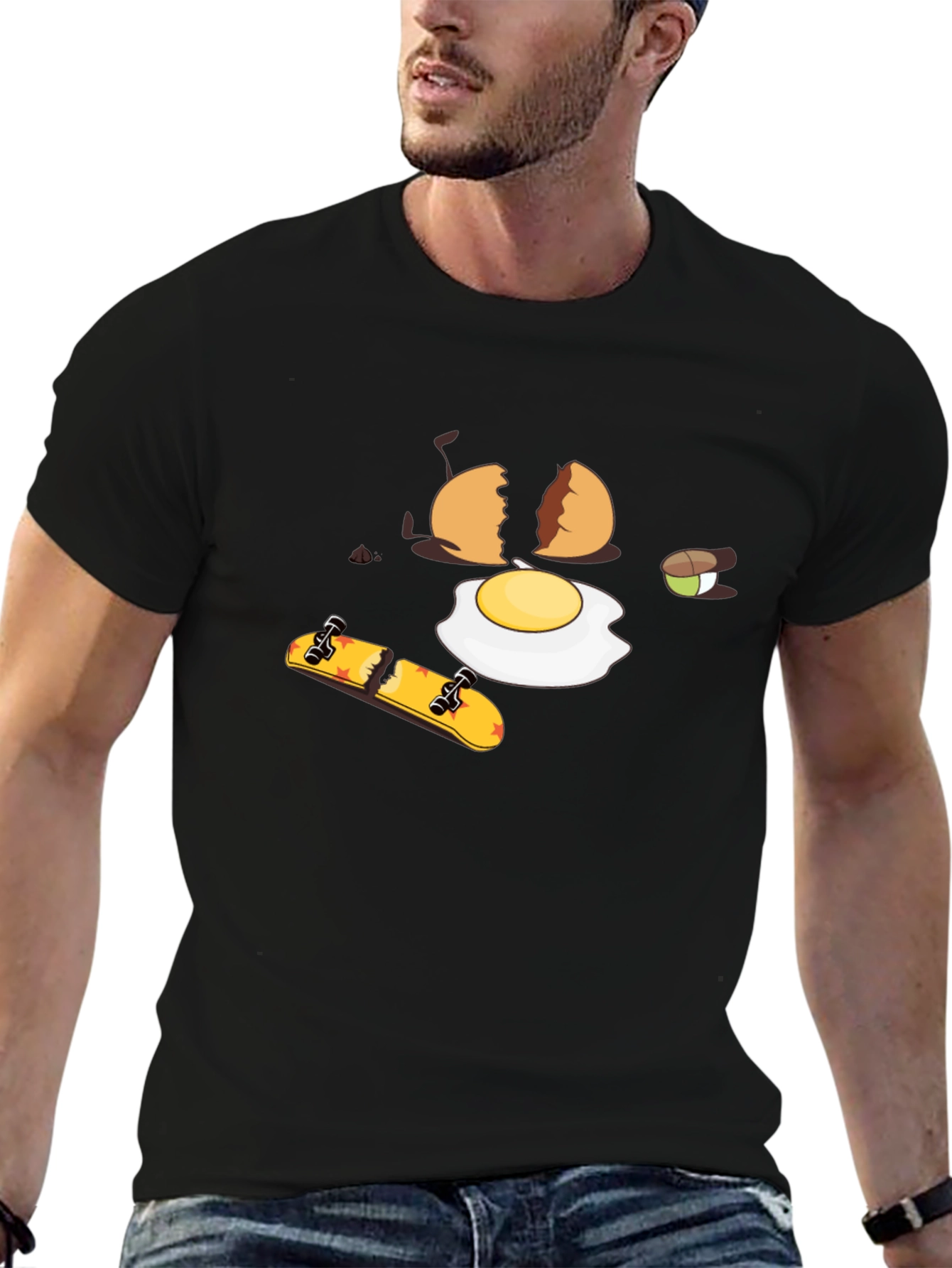 Cracked Egg Skateboarder Graphic Tee